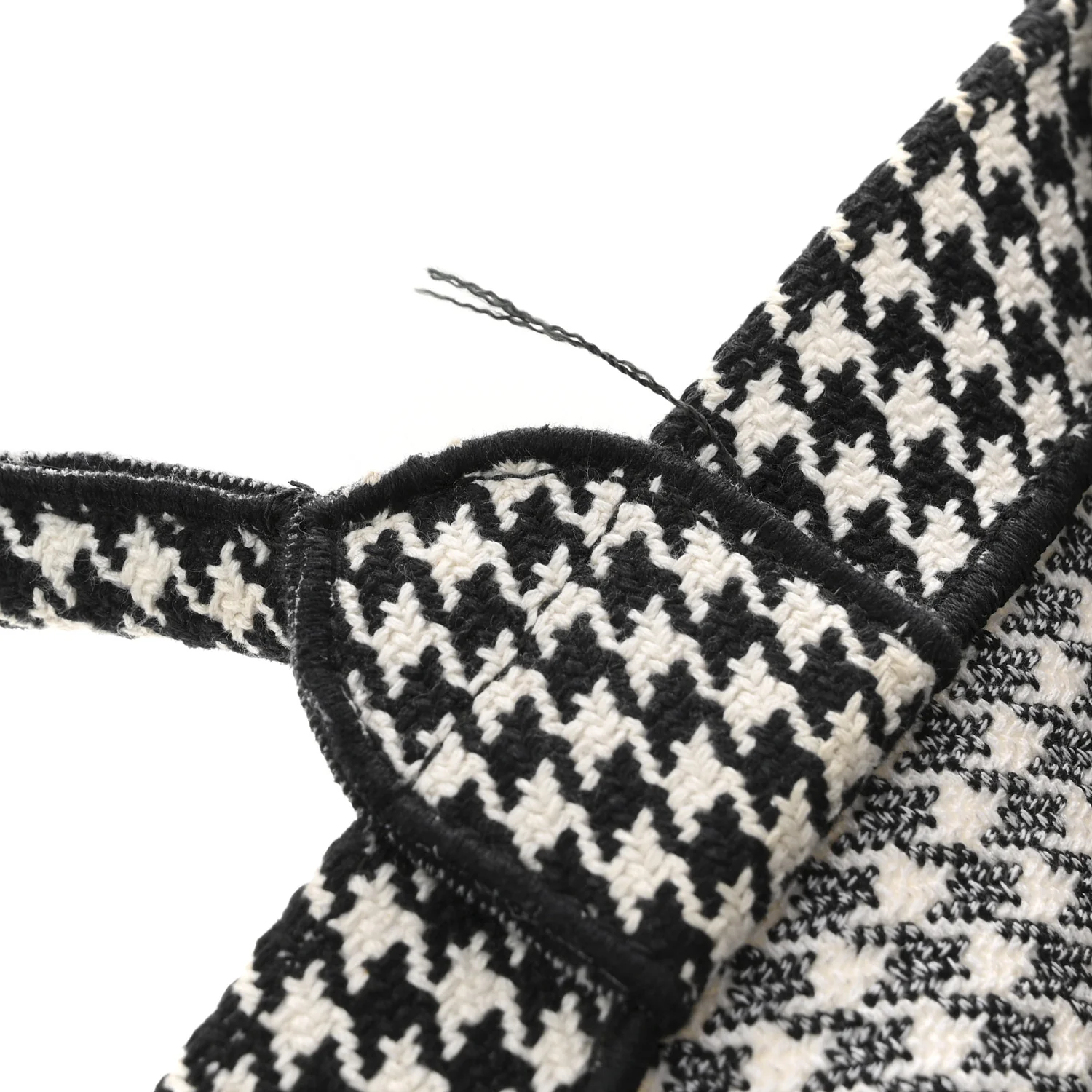 Canvas Houndstooth Embroidered Medium Book Black White - Image 14