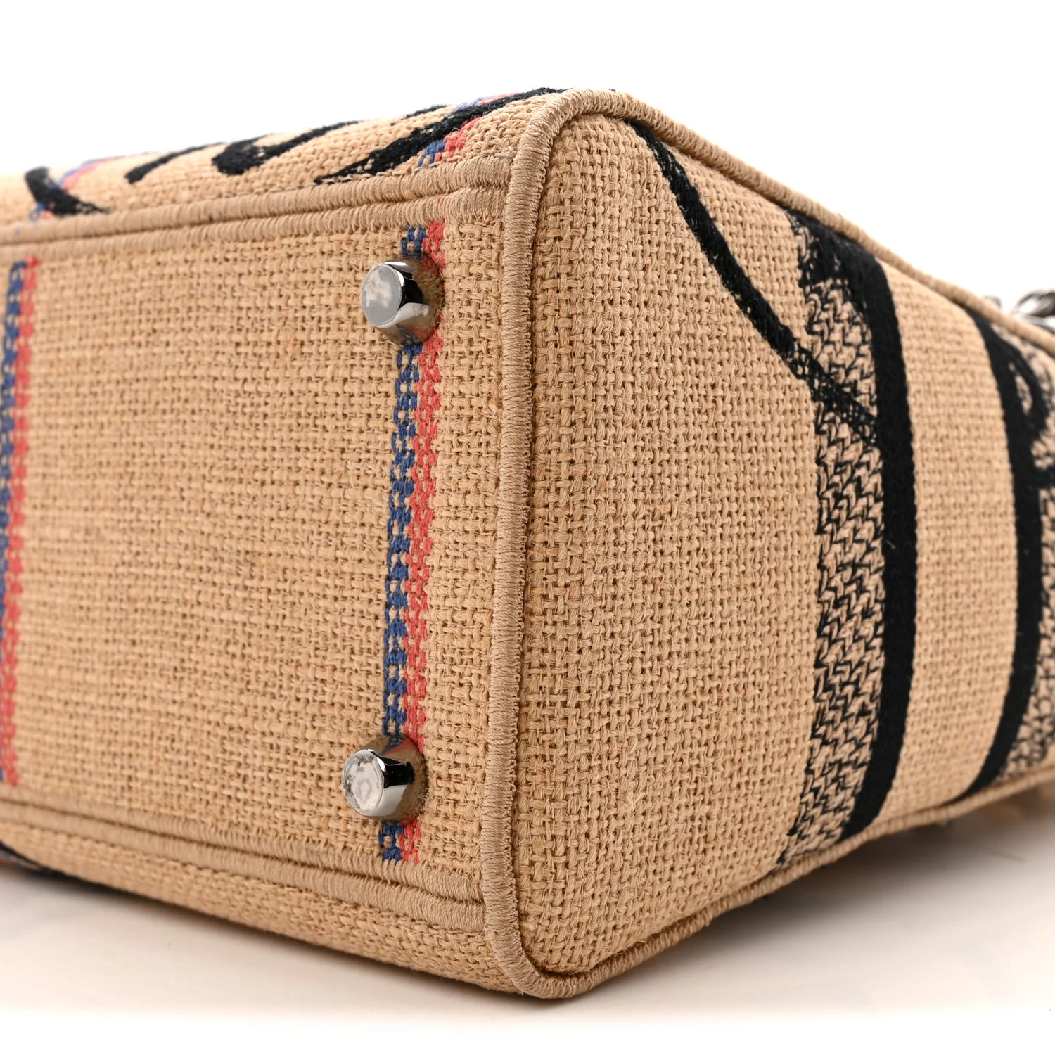 Canvas Jute Embroidered Medium Lady D-Lite Beige Multicolor - Image 10