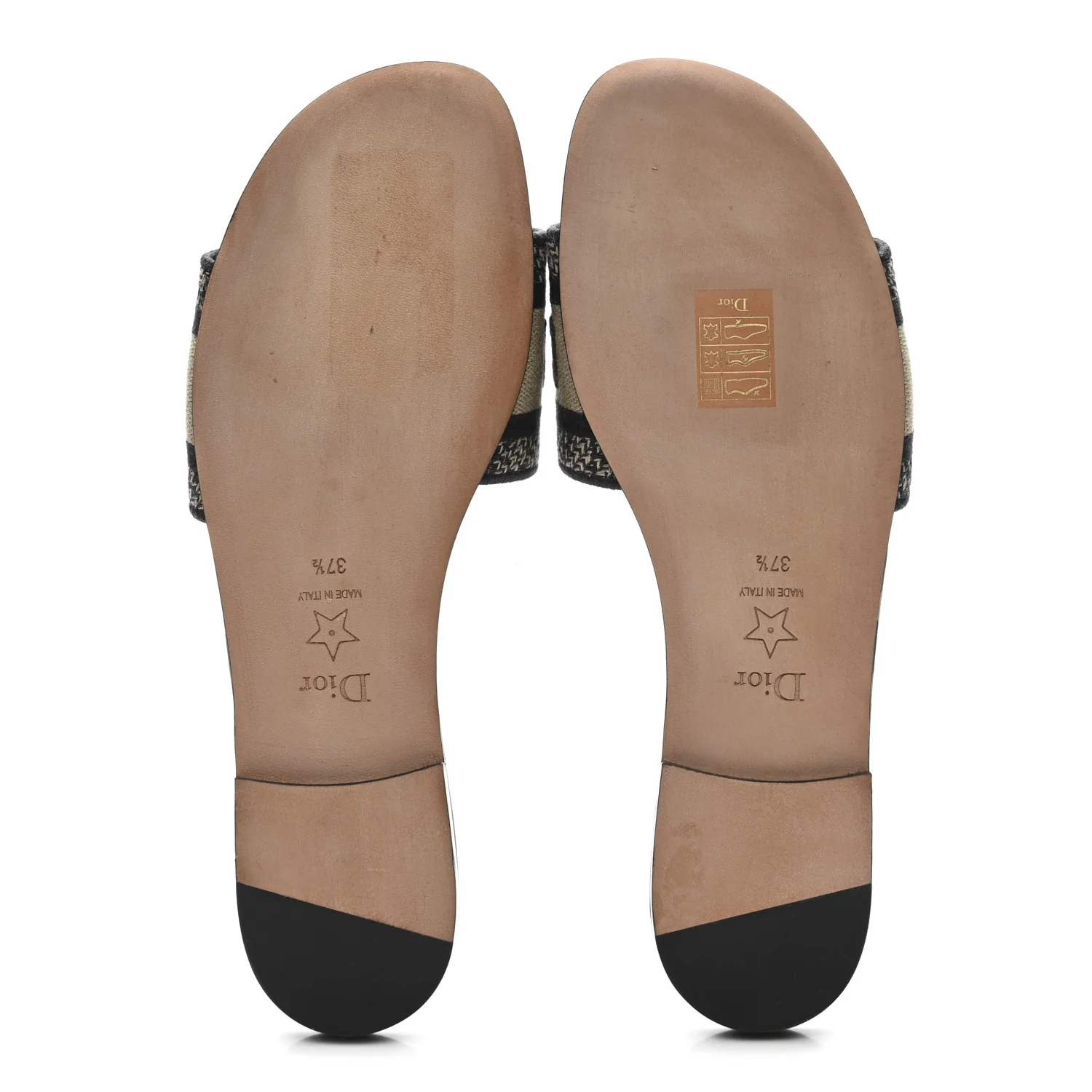 Canvas Mizza Embroidered Dway Mules Slide Sandals 37.5 Beige Multicolor - Image 6