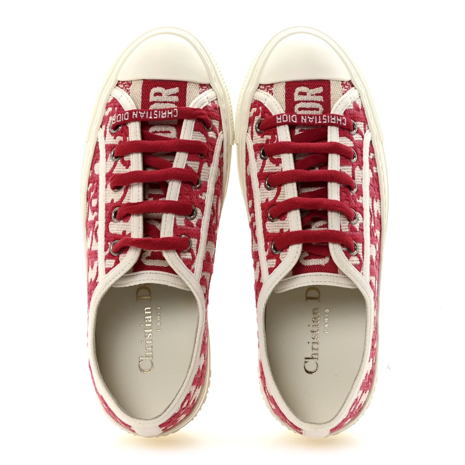 Canvas Oblique Walk'N'Dior Low Top Sneakers 35 Framboise - Image 2