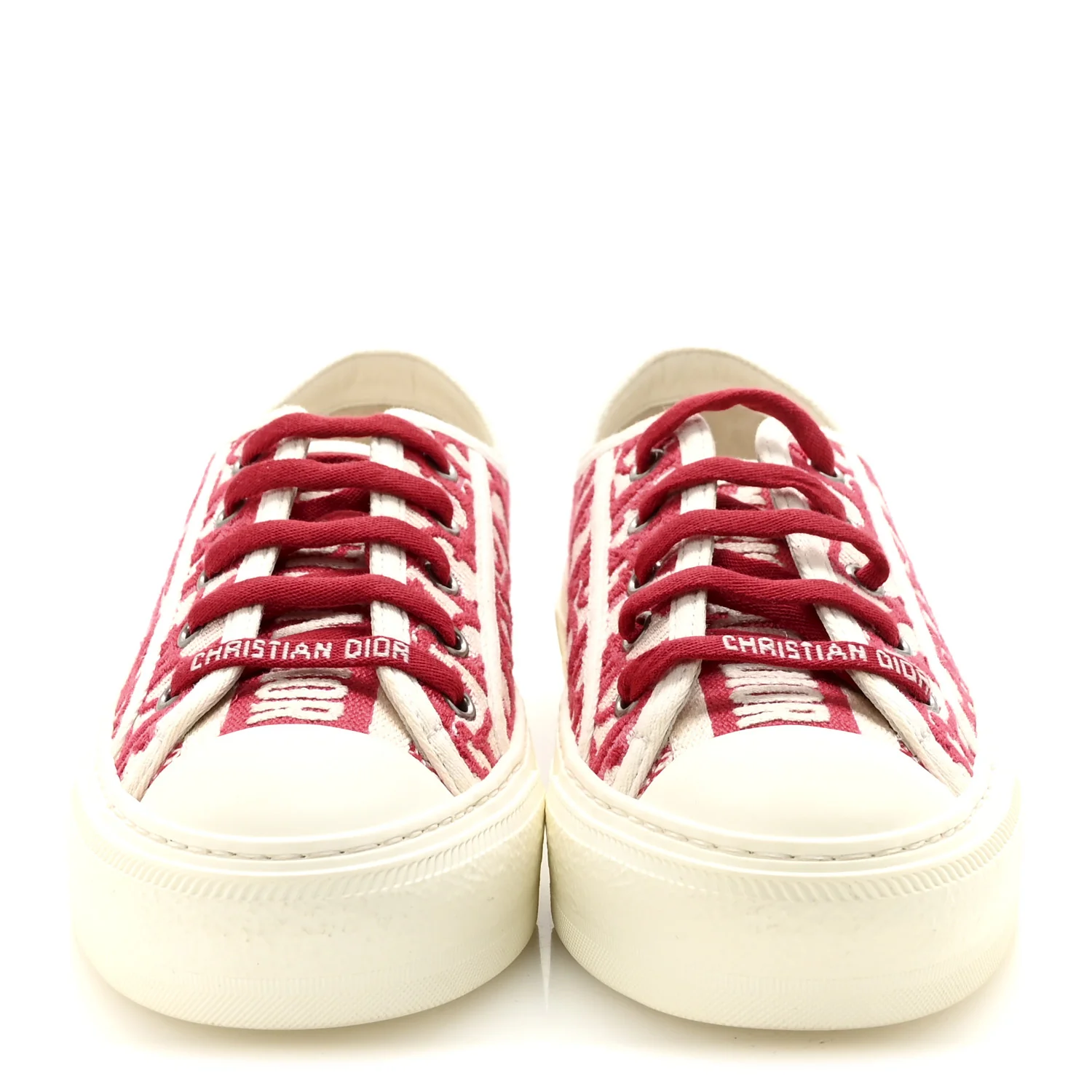 Canvas Oblique Walk'N'Dior Low Top Sneakers 35 Framboise - Image 3