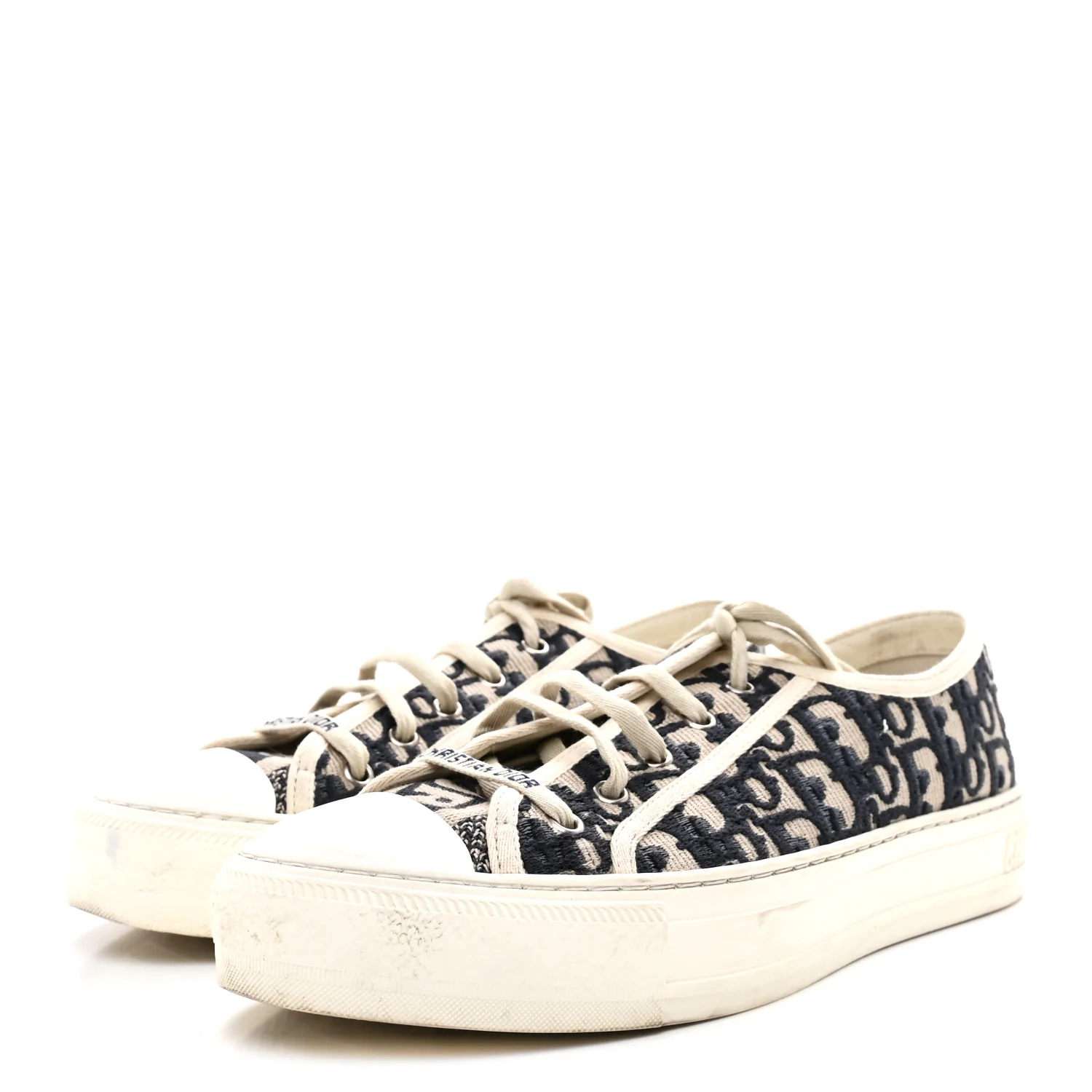Canvas Oblique Walk'N'Dior Low Top Sneakers 40 Deep Blue - Image 4
