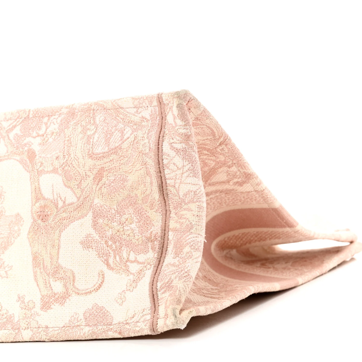 Canvas Toile De Jouy Embroidered Large Book Tote Pink - Image 10