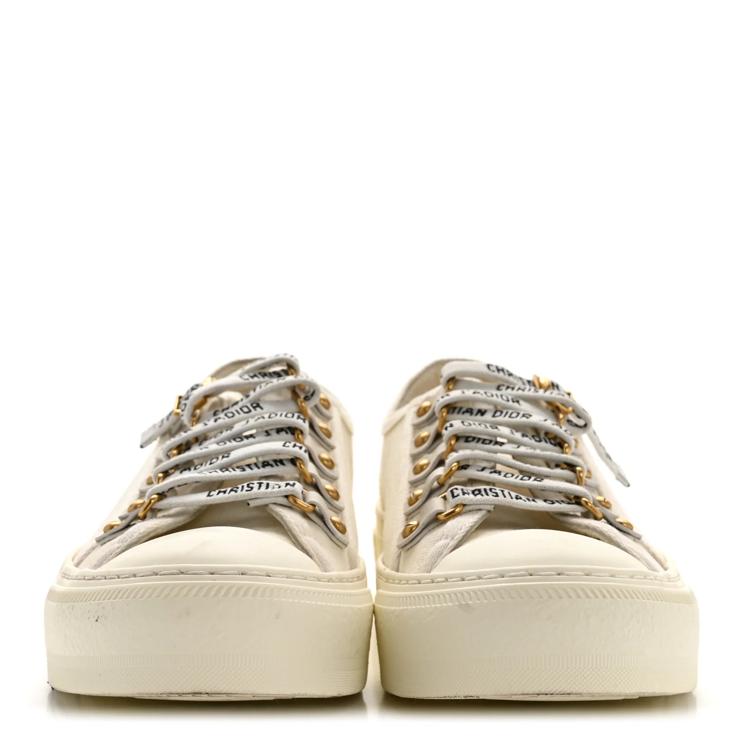 Canvas Walk'N'Dior Low Top Sneakers 36.5 White - Image 3
