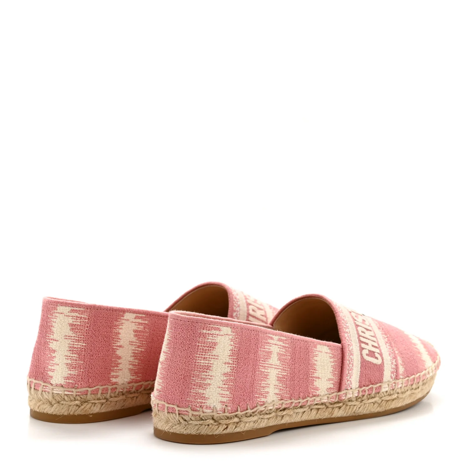 Cotton D-Stripes Embroidered Granville 15mm Espadrilles 40.5 Deep Nude - Image 5