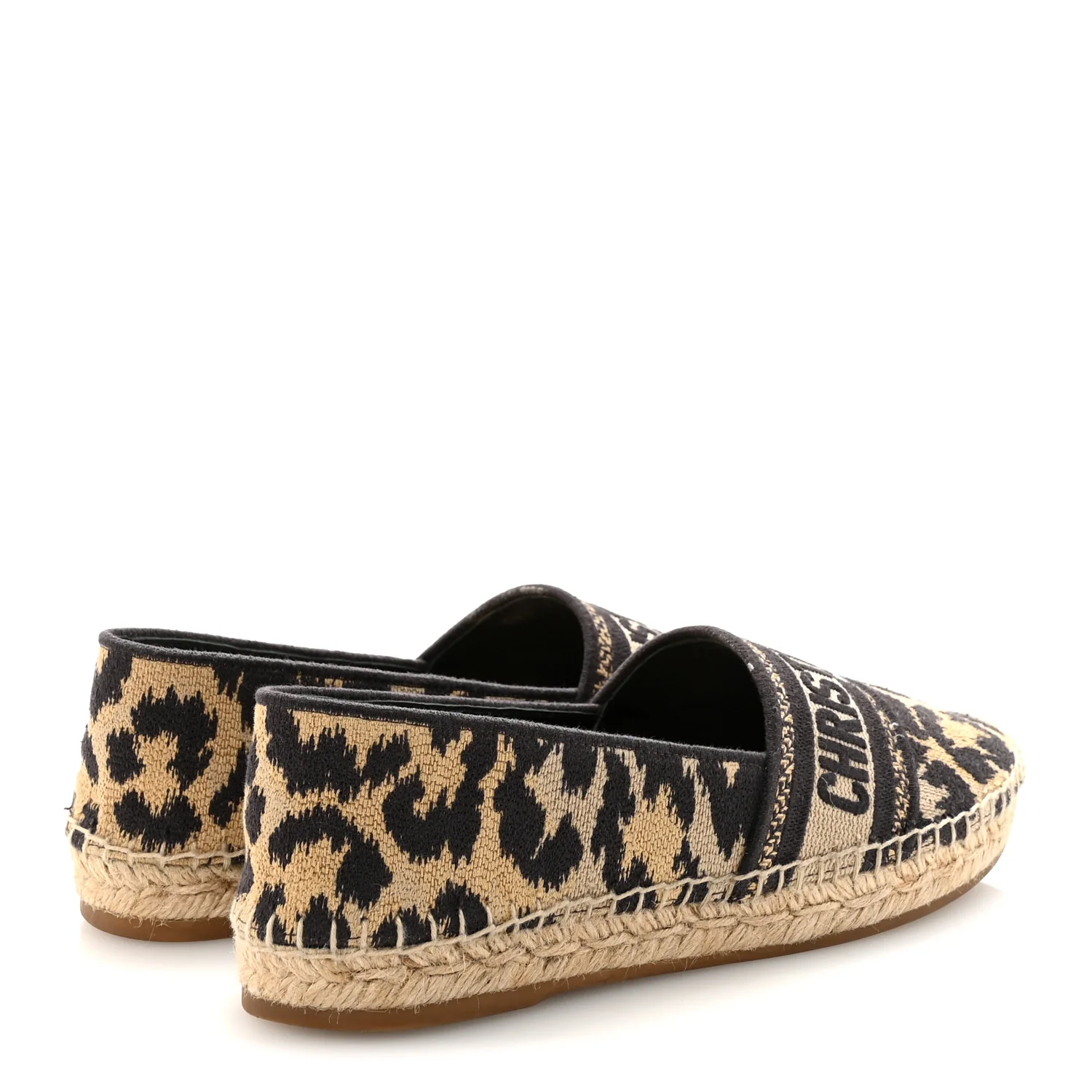 Cotton Embroidered Leopard Print Granville Espadrille 37 Natural - Image 5
