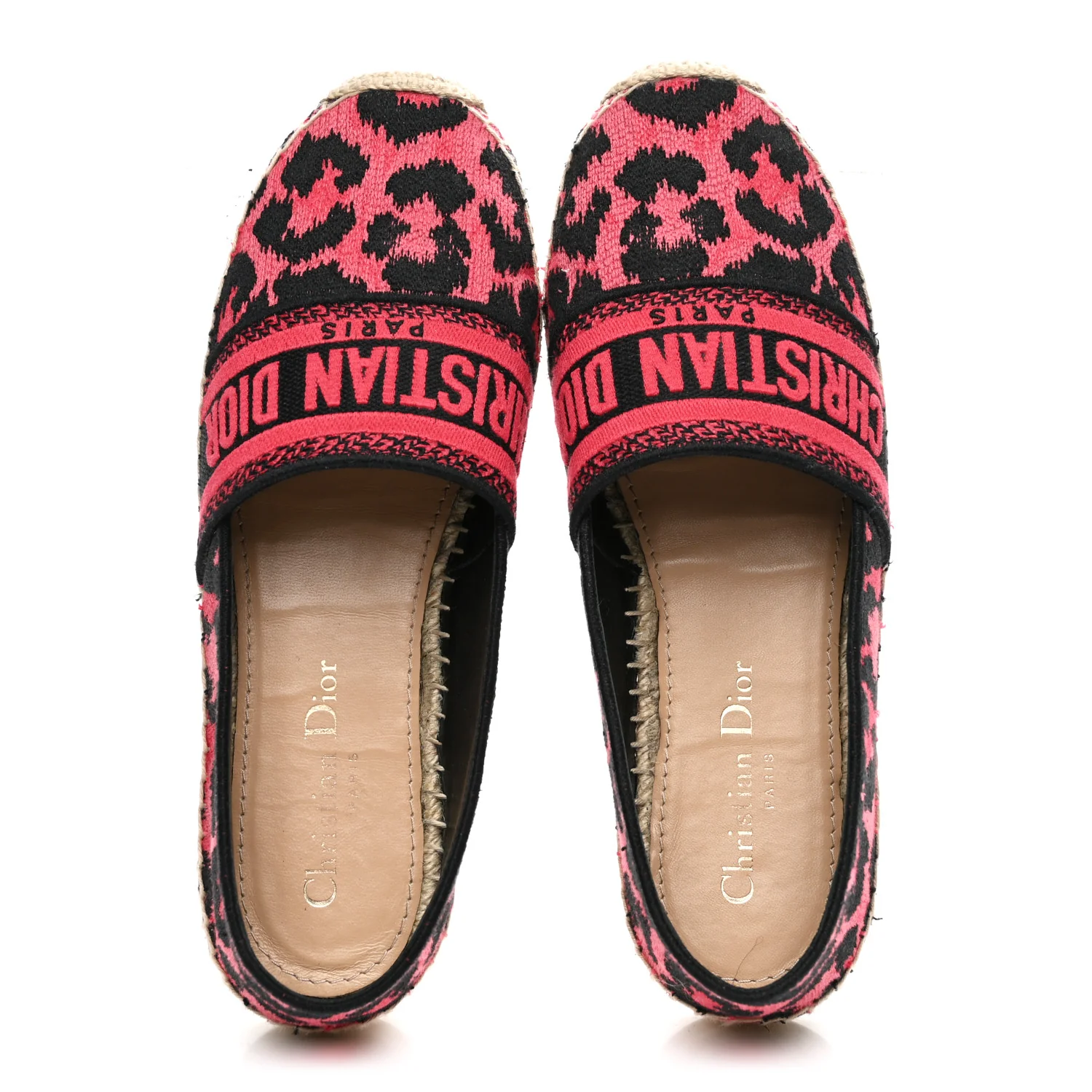 Cotton Embroidered Leopard Print Granville Espadrille 37 Red - Image 2
