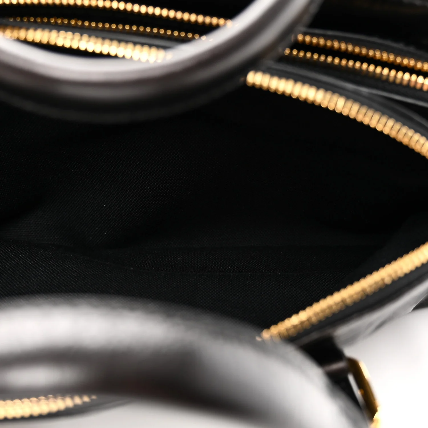 Crinkled Calfskin Small Grand Tour Bowling Bag Black - Image 5