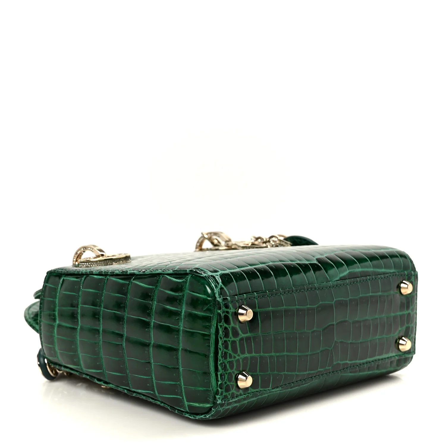Crocodile Crystal Mini Lady Dior Green - Image 4
