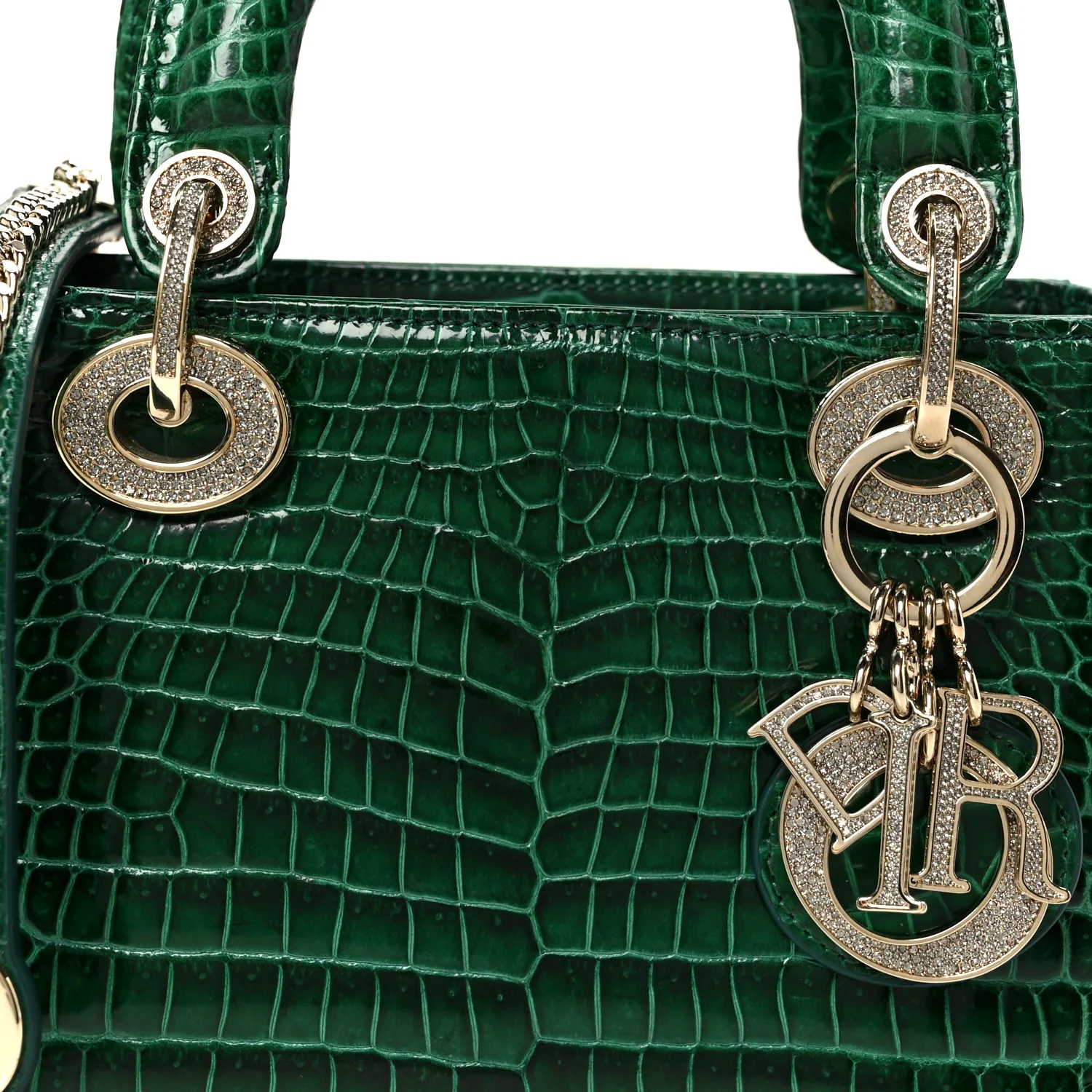 Crocodile Crystal Mini Lady Dior Green - Image 8