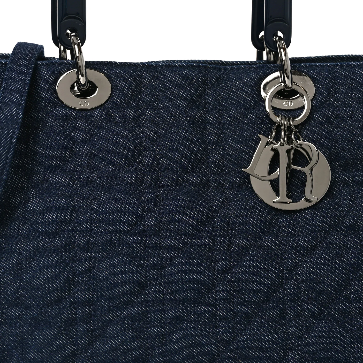 Denim Cannage Large Soft Lady Dior Tote Blue - Image 8