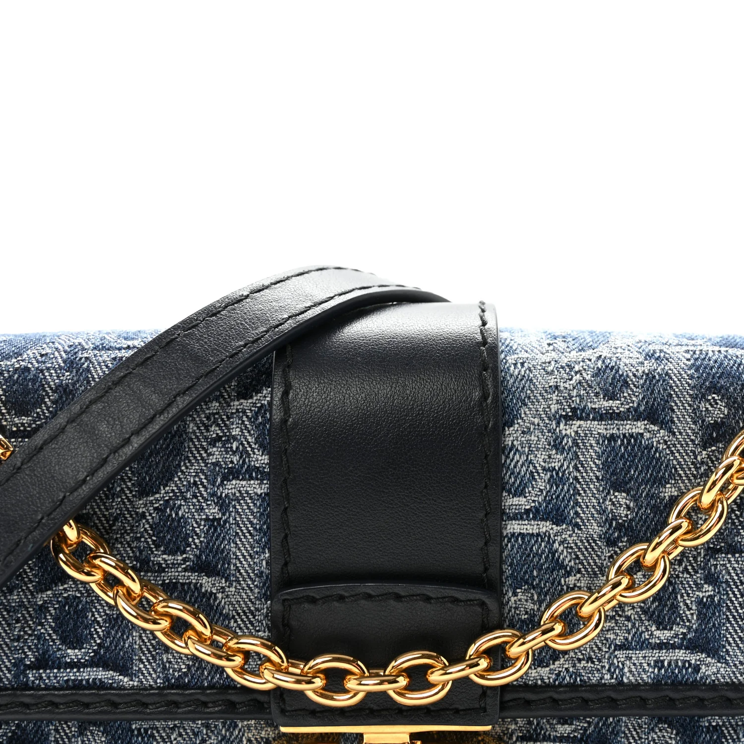 Denim Oblique 30 Montaigne East West Chain Flap Bag - Image 7