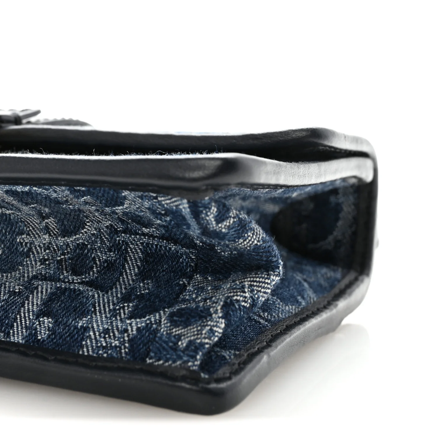 Denim Oblique 30 Montaigne East West Chain Flap Bag - Image 9