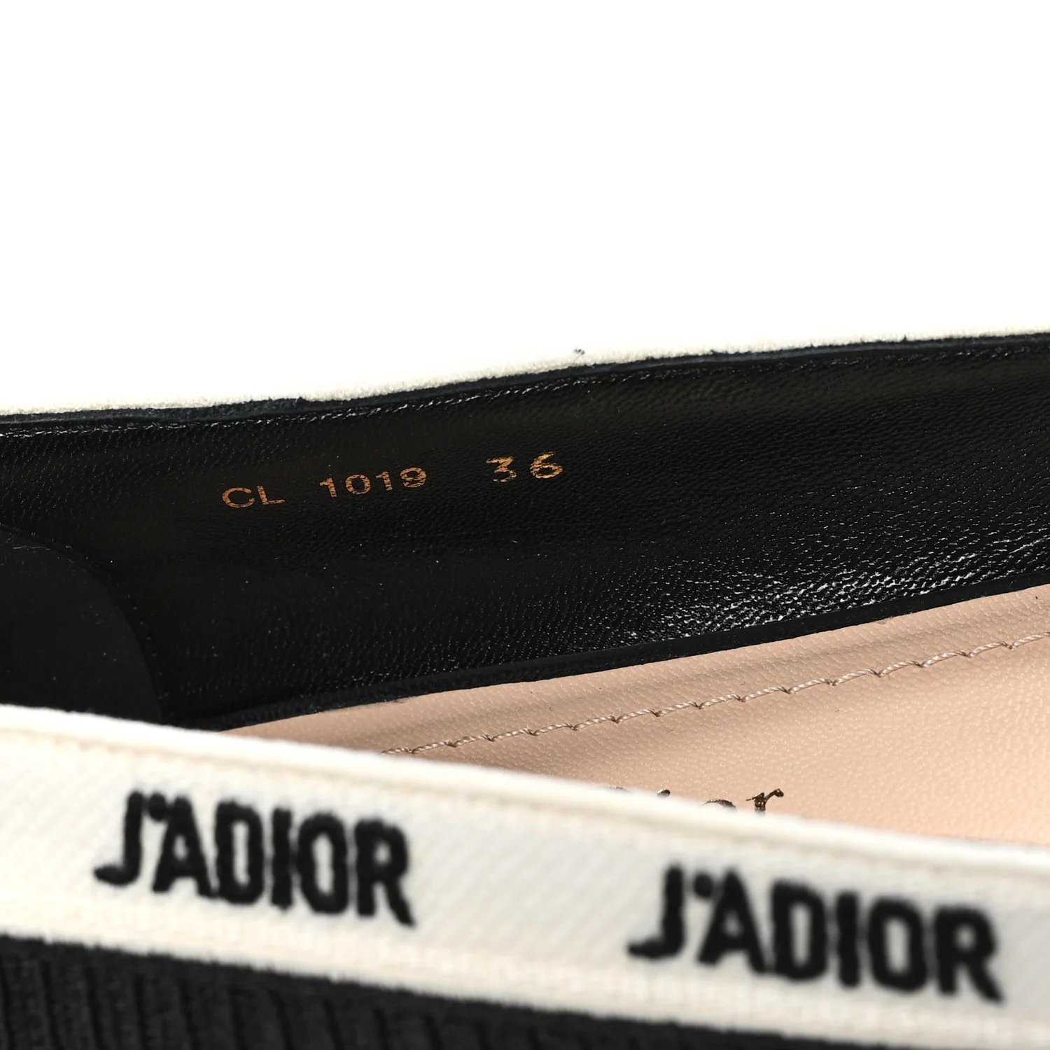 Fabric Ribbon Embroidered J'Adior Ballet Flats 36 Black - Image 8