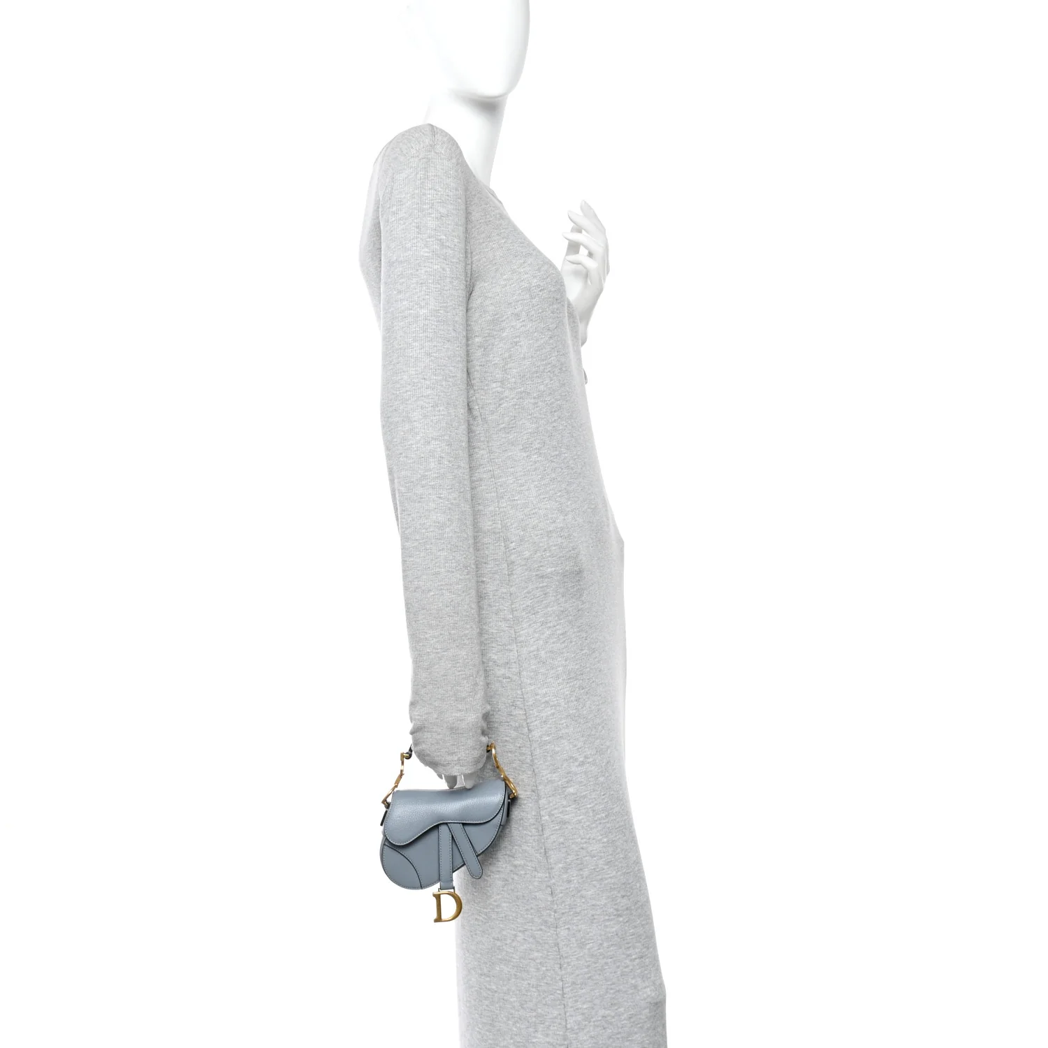 Goatskin Micro Saddle Bag Cloud Blue - Image 2