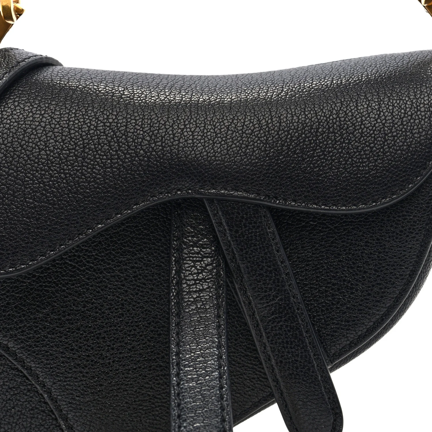Goatskin Micro Saddle Bag With Strap Black - Image 7