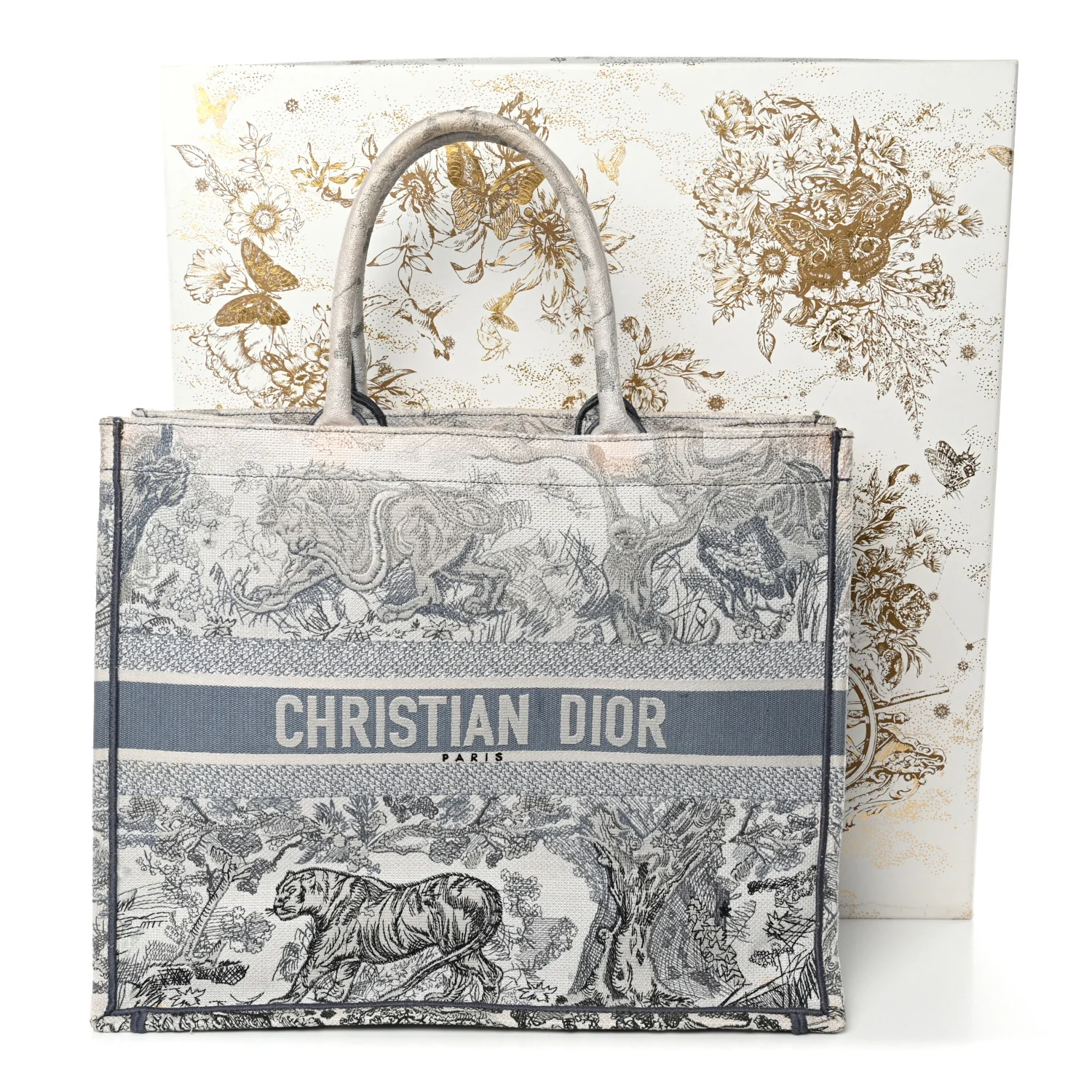 Gradient Canvas Embroidered Large Dioriviera Toile De Jouy Book Tote Blue - Image 15