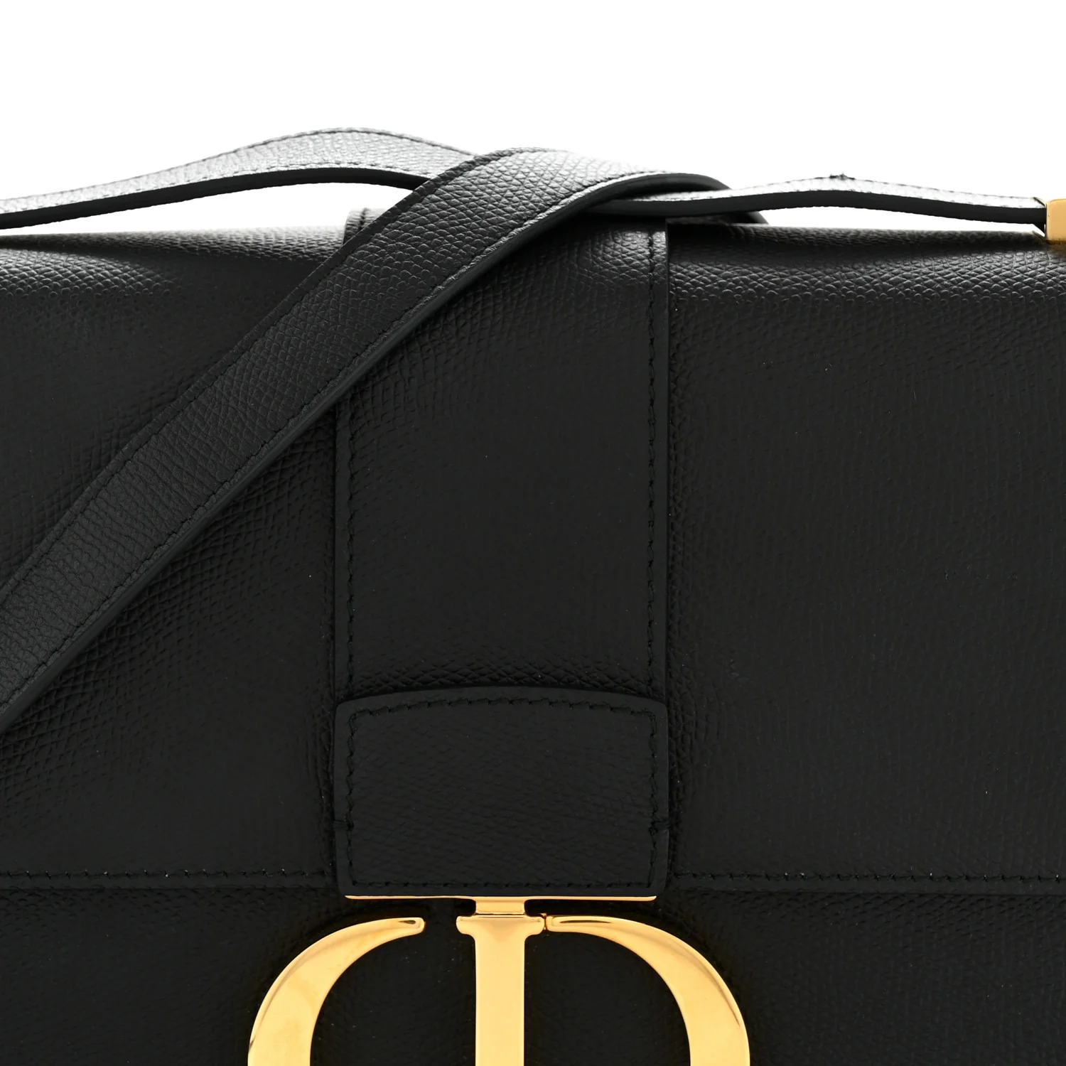 Grained Calfskin 30 Montaigne Flap Bag Black - Image 8