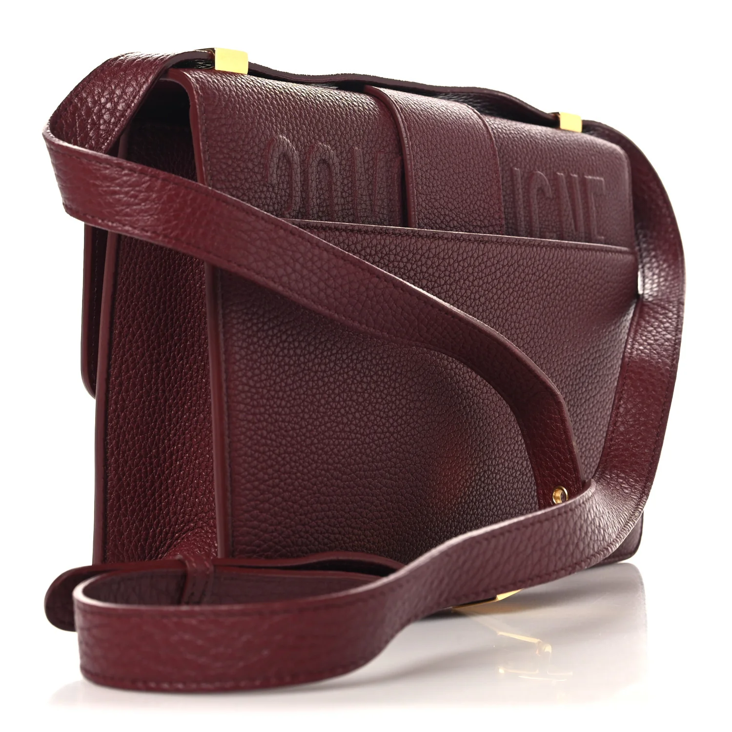 Grained Calfskin 30 Montaigne Flap Bag Red Brick - Image 2
