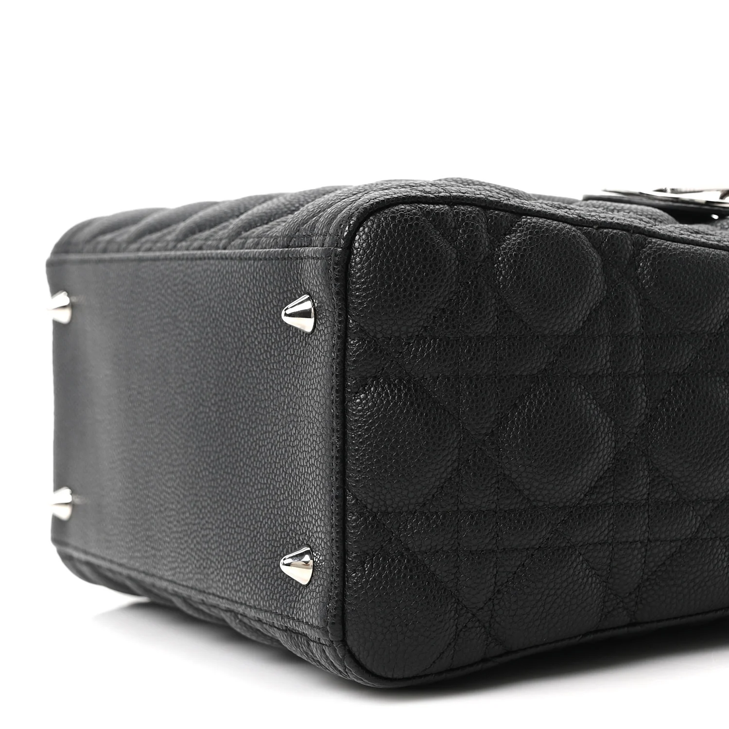 Grained Calfskin Cannage Medium Lady Dior Black - Image 10