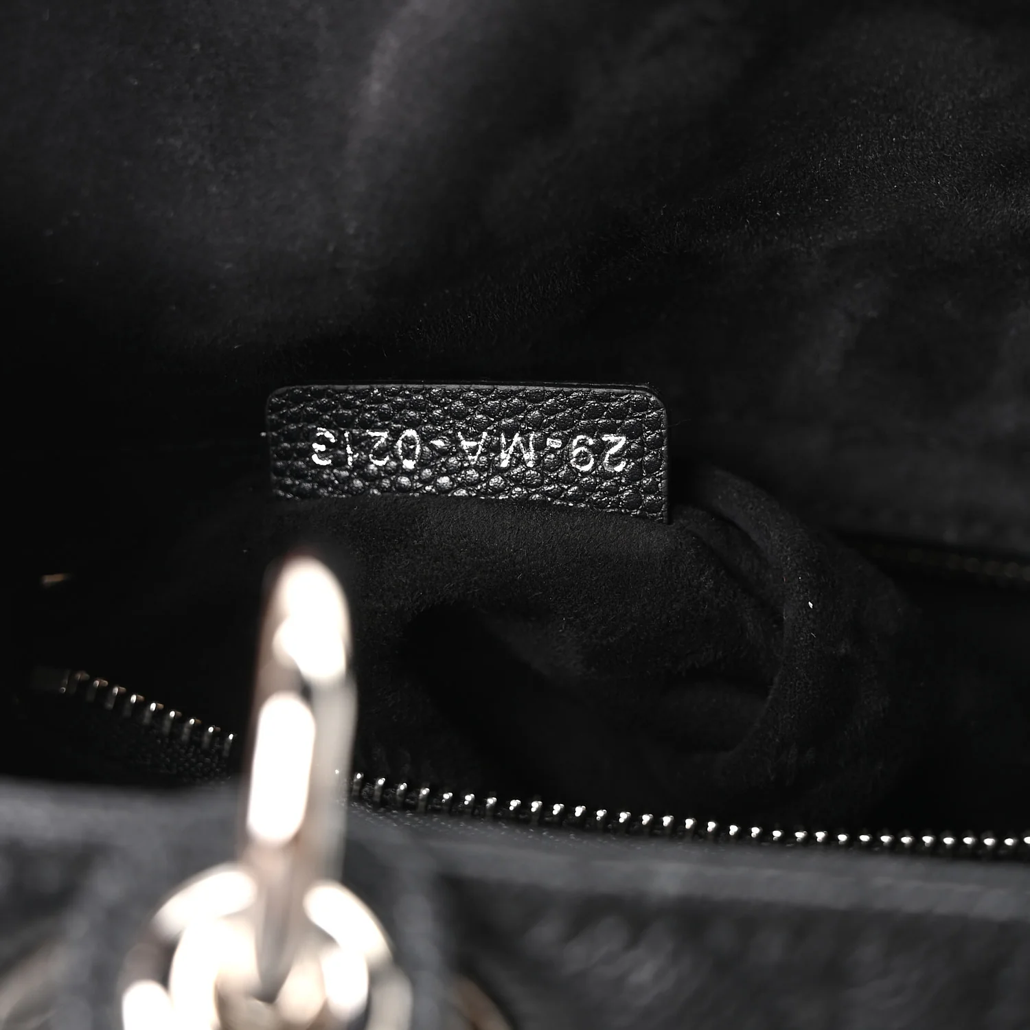 Grained Calfskin Cannage Medium Lady Dior Black - Image 7