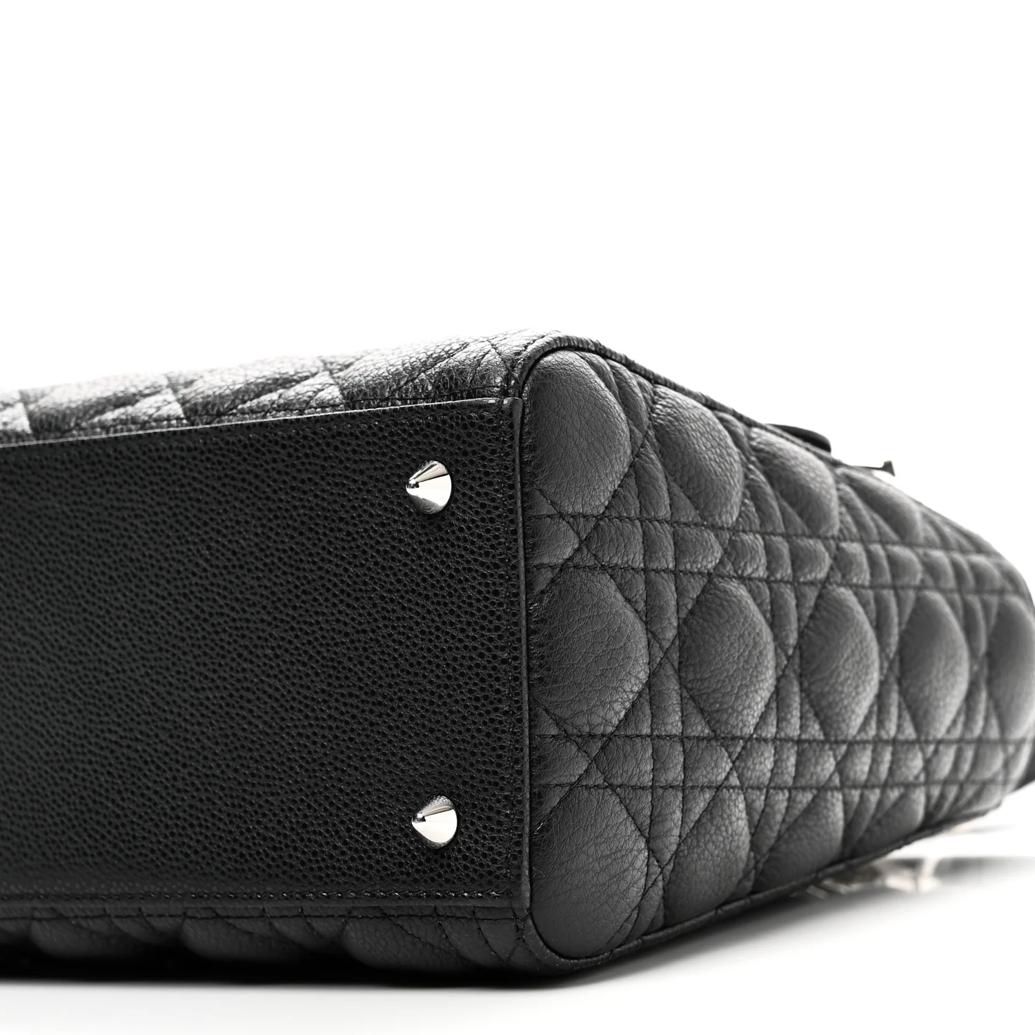 Grained Calfskin Cannage Medium Lady Dior Black - Image 10