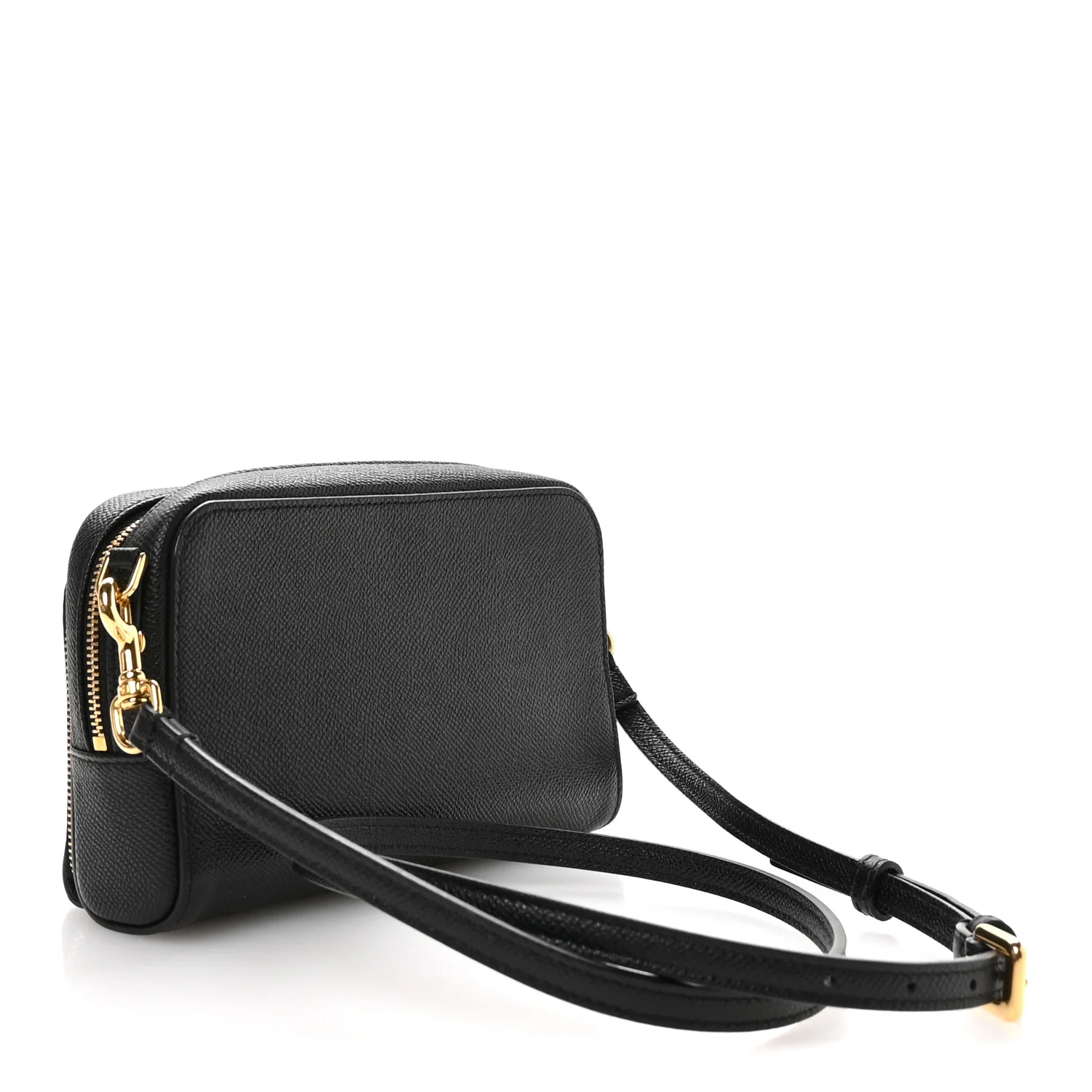Grained Calfskin Caro Double Pouch Black - Image 3