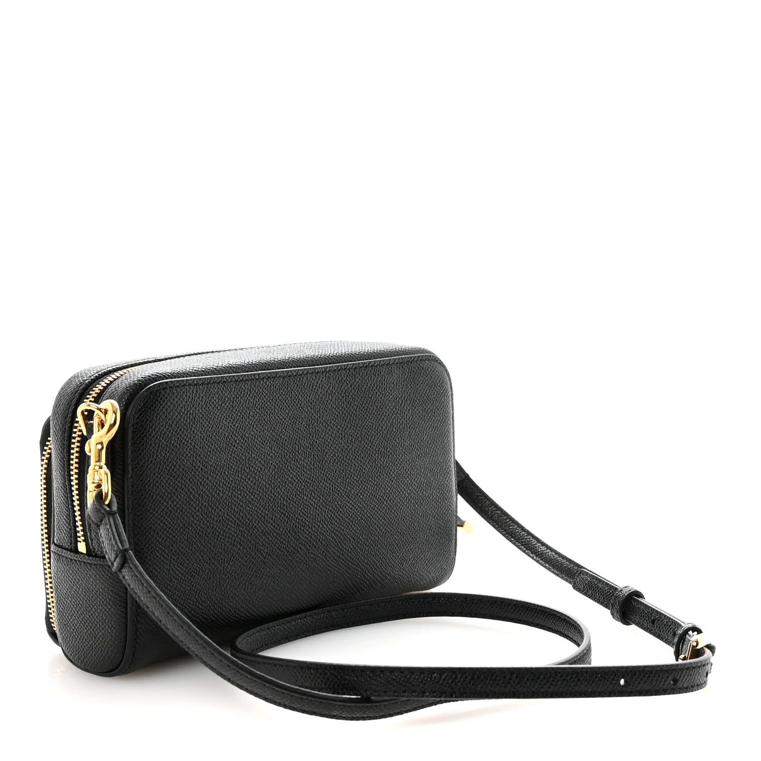 Grained Calfskin Caro Double Pouch Black - Image 3