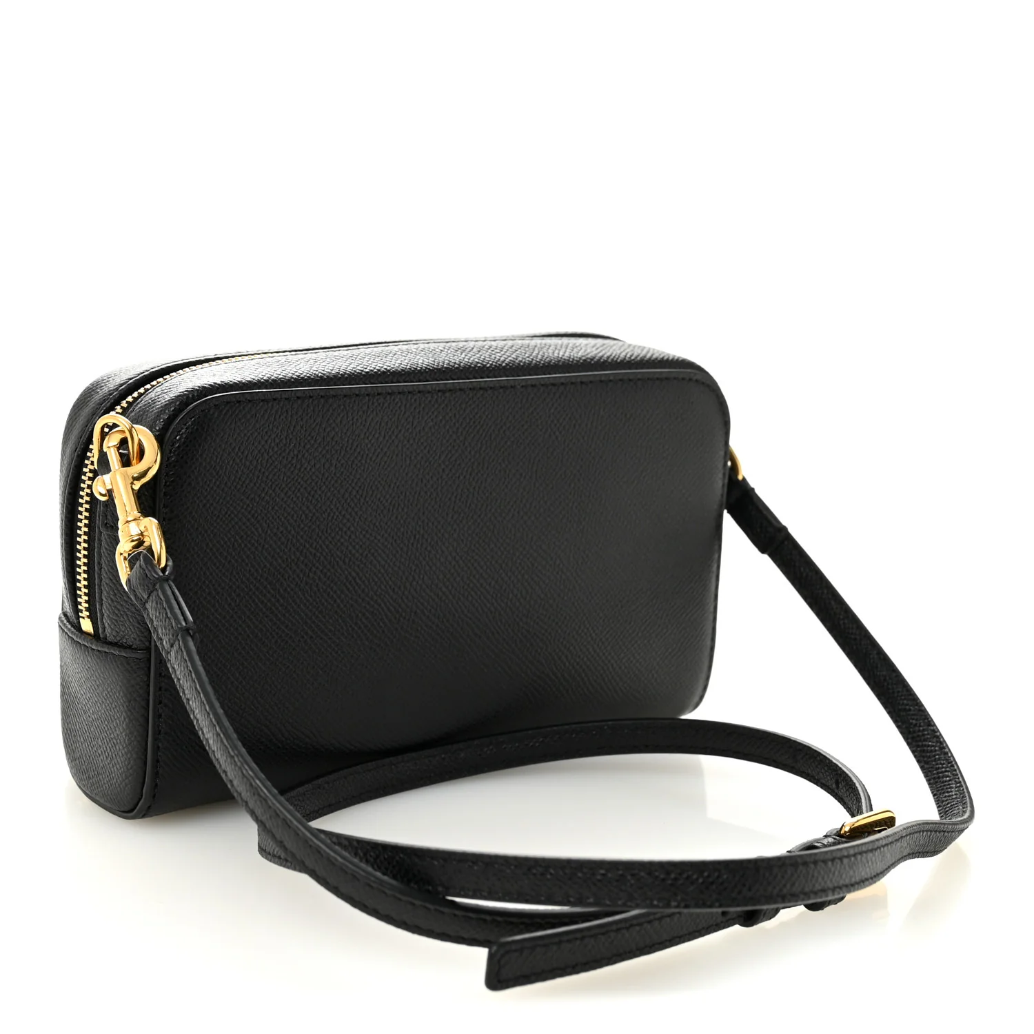 Grained Calfskin Caro Double Pouch Black - Image 3