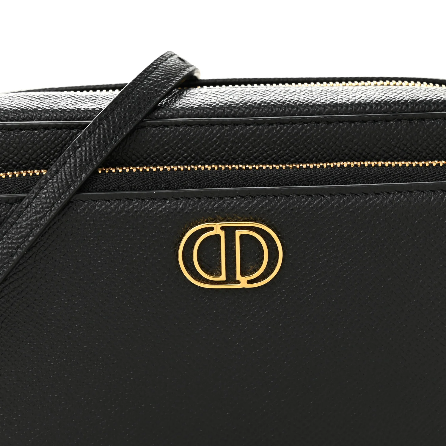 Grained Calfskin Caro Double Pouch Black - Image 7