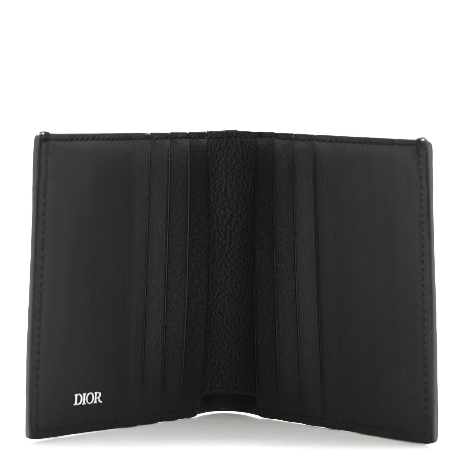 Grained Calfskin Embossed Dior Gravity BiFold Wallet Black - Image 5