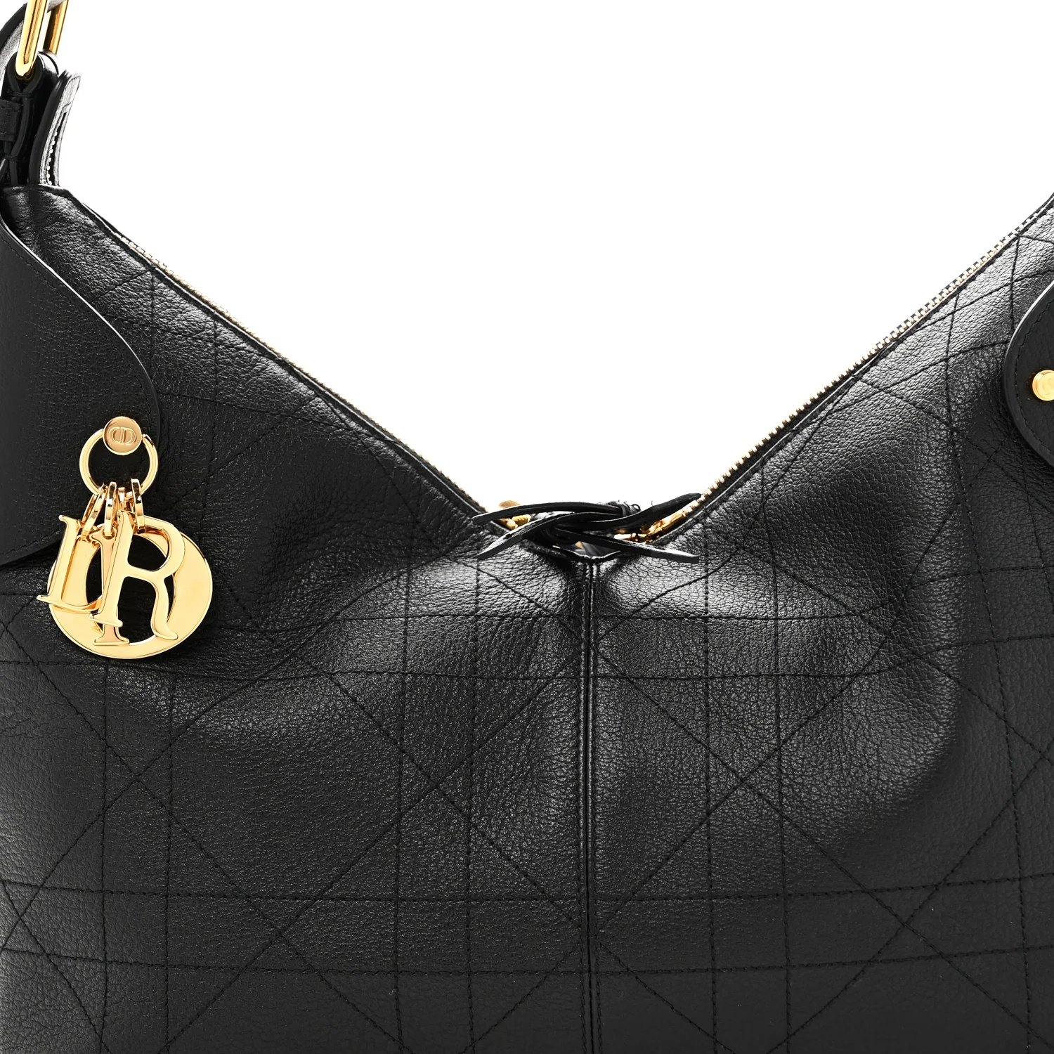 Grained Calfskin Flat Macrocannage Medium Voyage Bag Black - Image 8