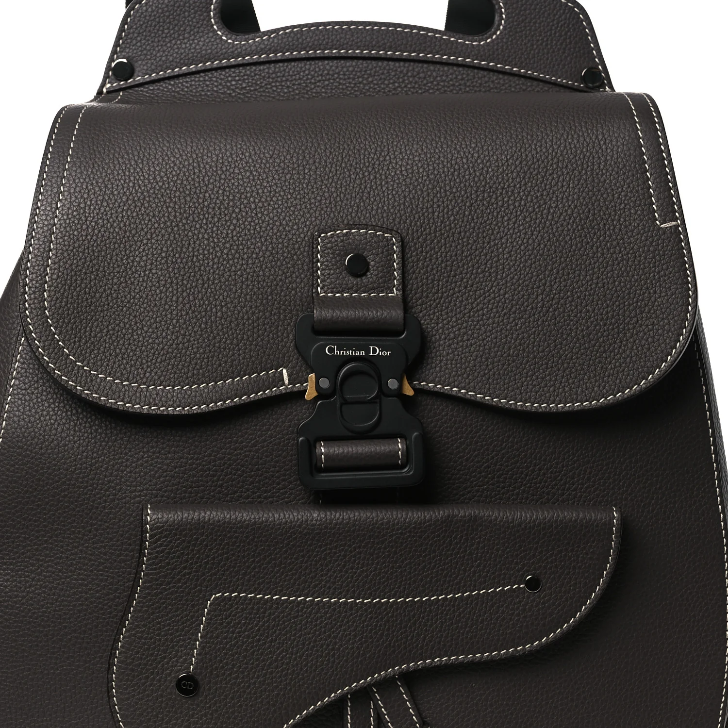 Grained Calfskin Maxi Gallop Sling Bag Grey - Image 8