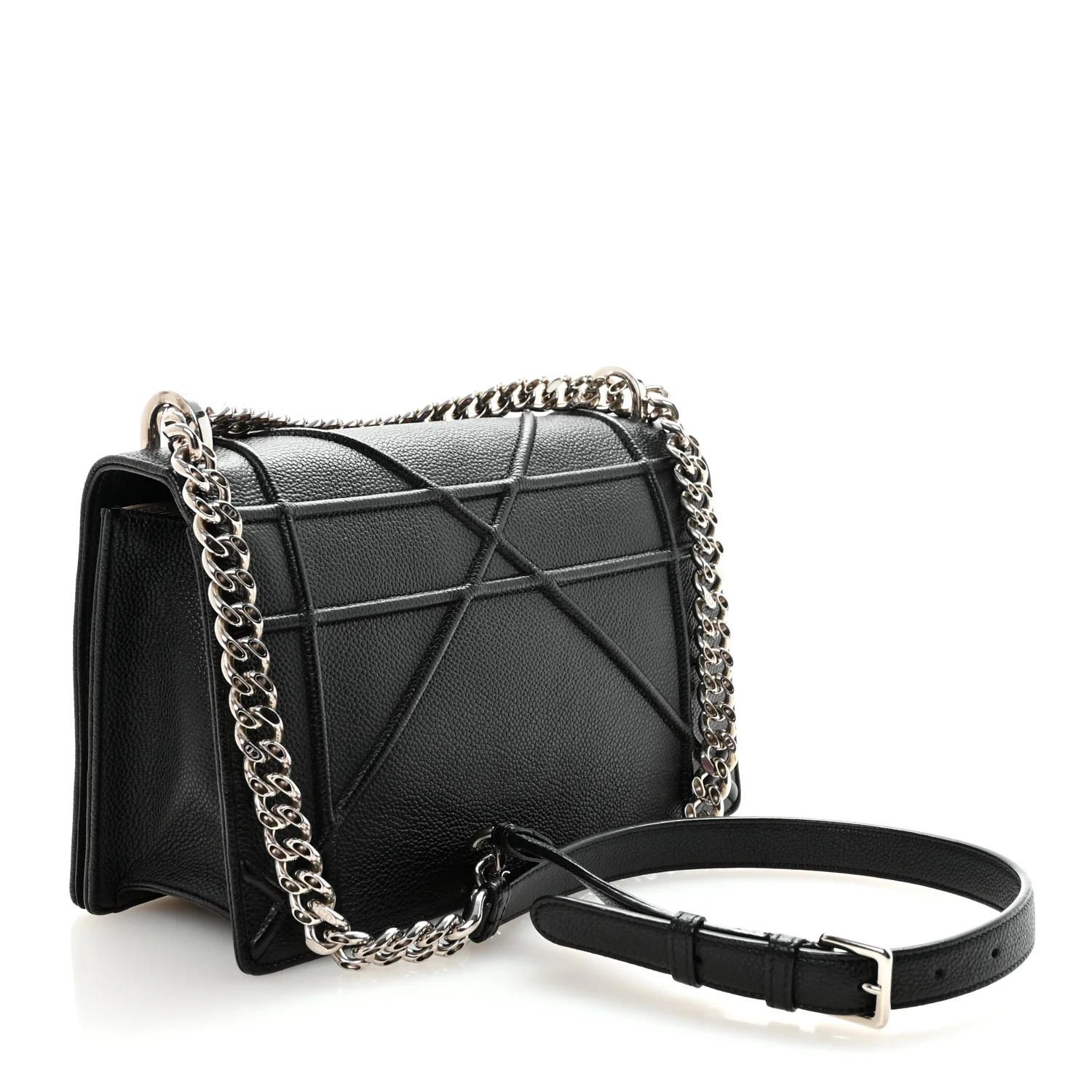 Grained Calfskin Medium Diorama Flap Bag Black - Image 3
