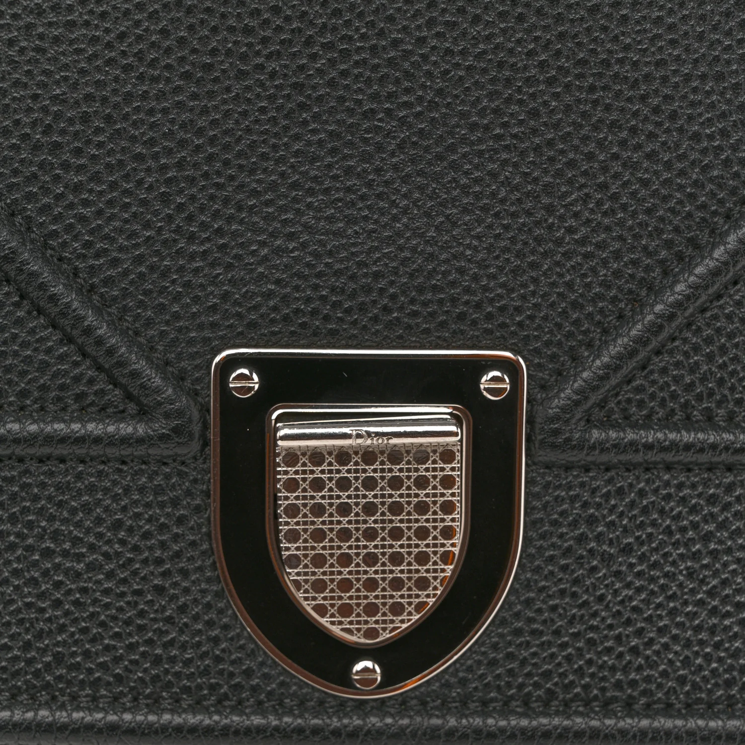 Grained Calfskin Medium Diorama Flap Bag Black - Image 11