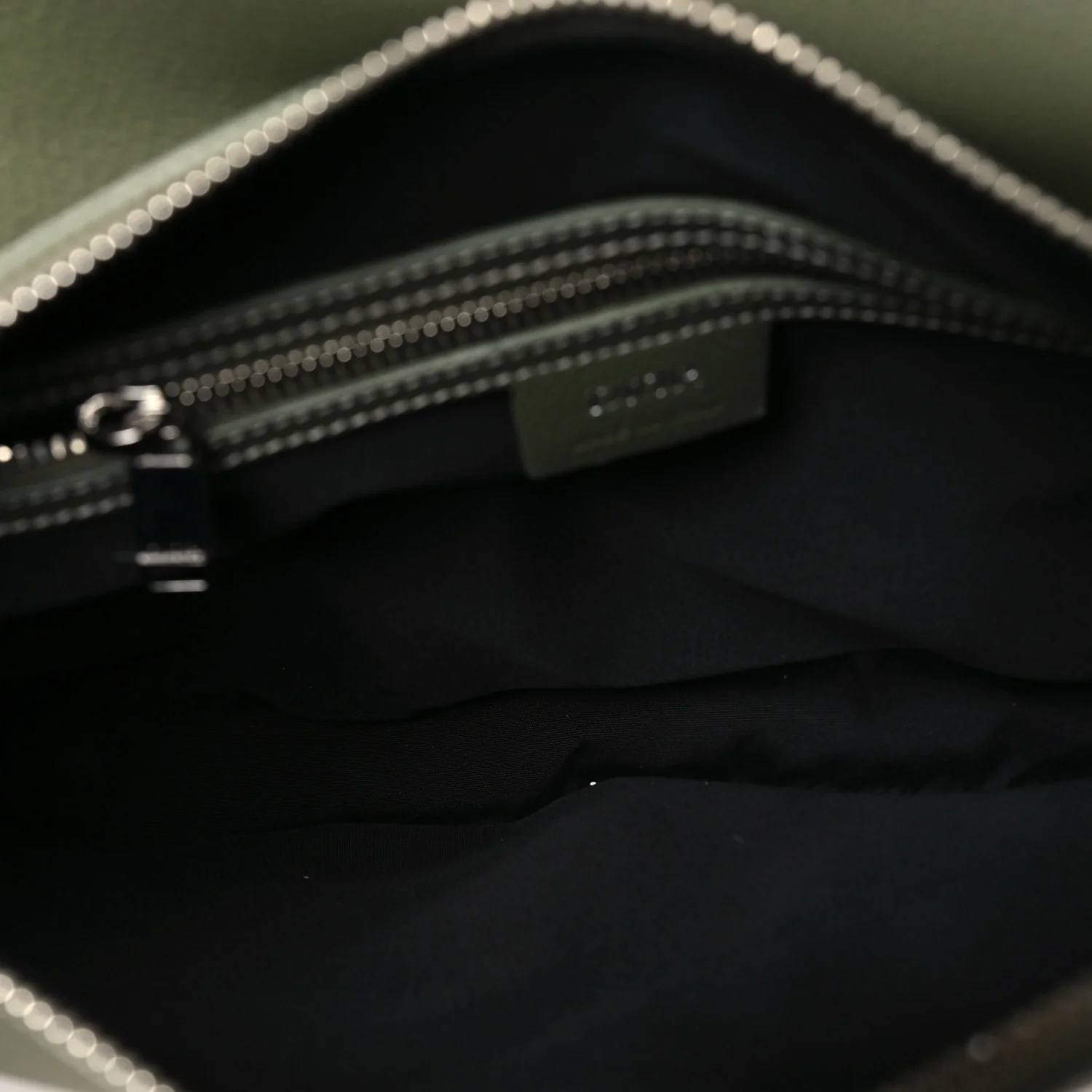 Grained Calfskin Mens Maxi Saddle Bag Olive - Image 5