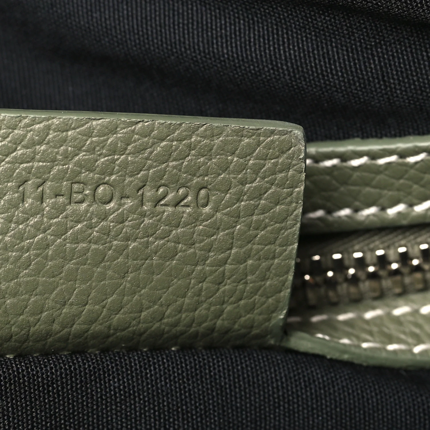 Grained Calfskin Mens Maxi Saddle Bag Olive - Image 7