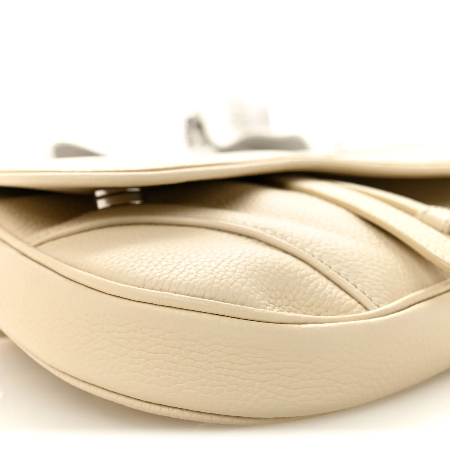 Grained Calfskin Mens Mini Saddle Bag Latte - Image 9