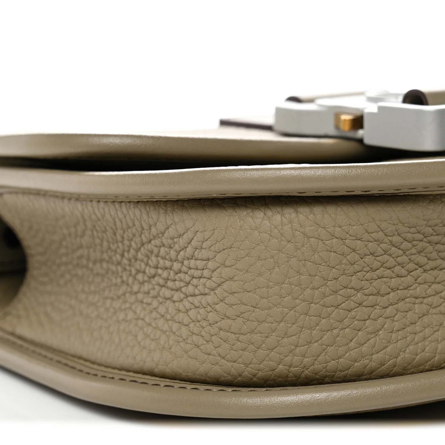 Grained Calfskin Mini Gallop Bag With Strap Beige - Image 9