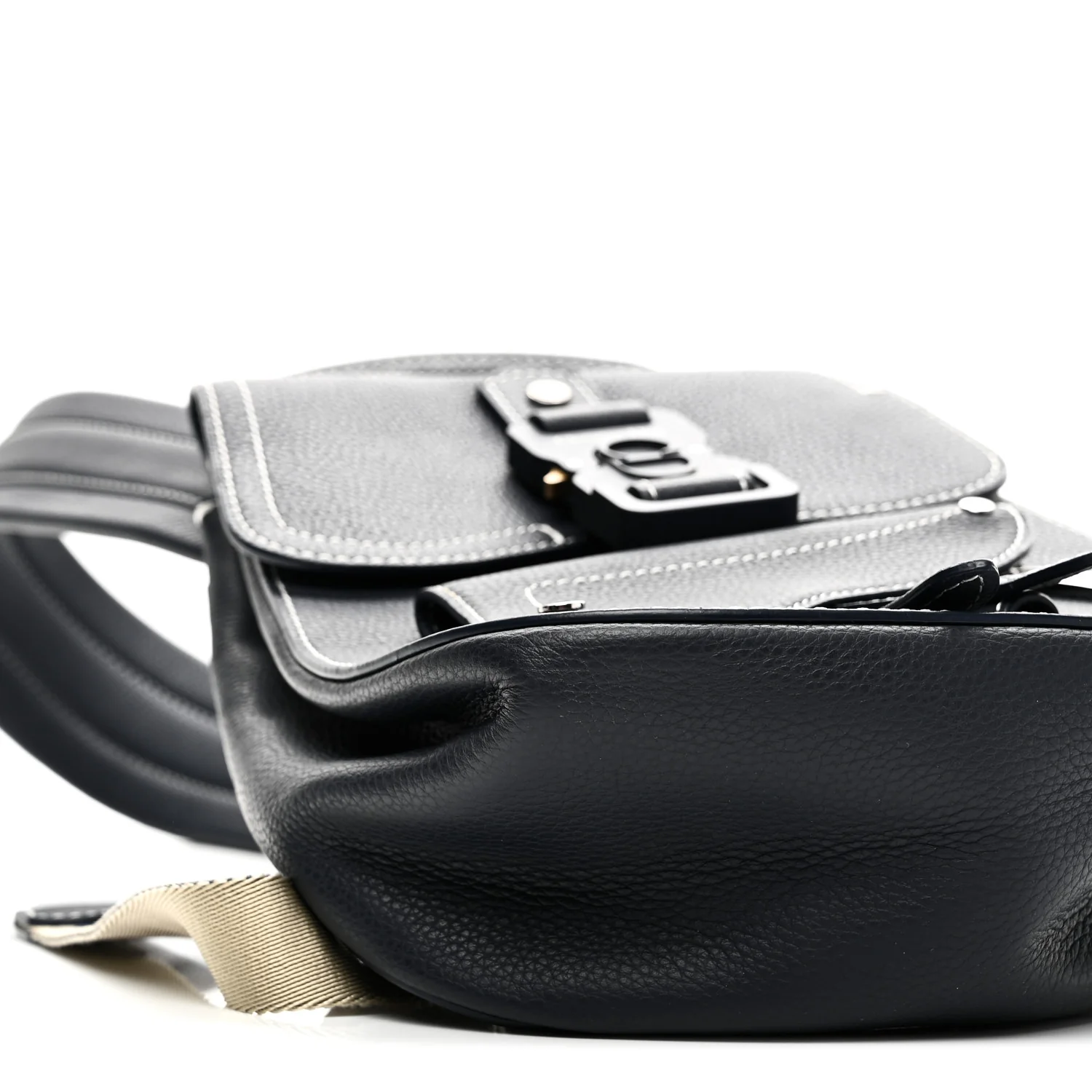Grained Calfskin Mini Gallop Sling Bag Navy Blue - Image 9