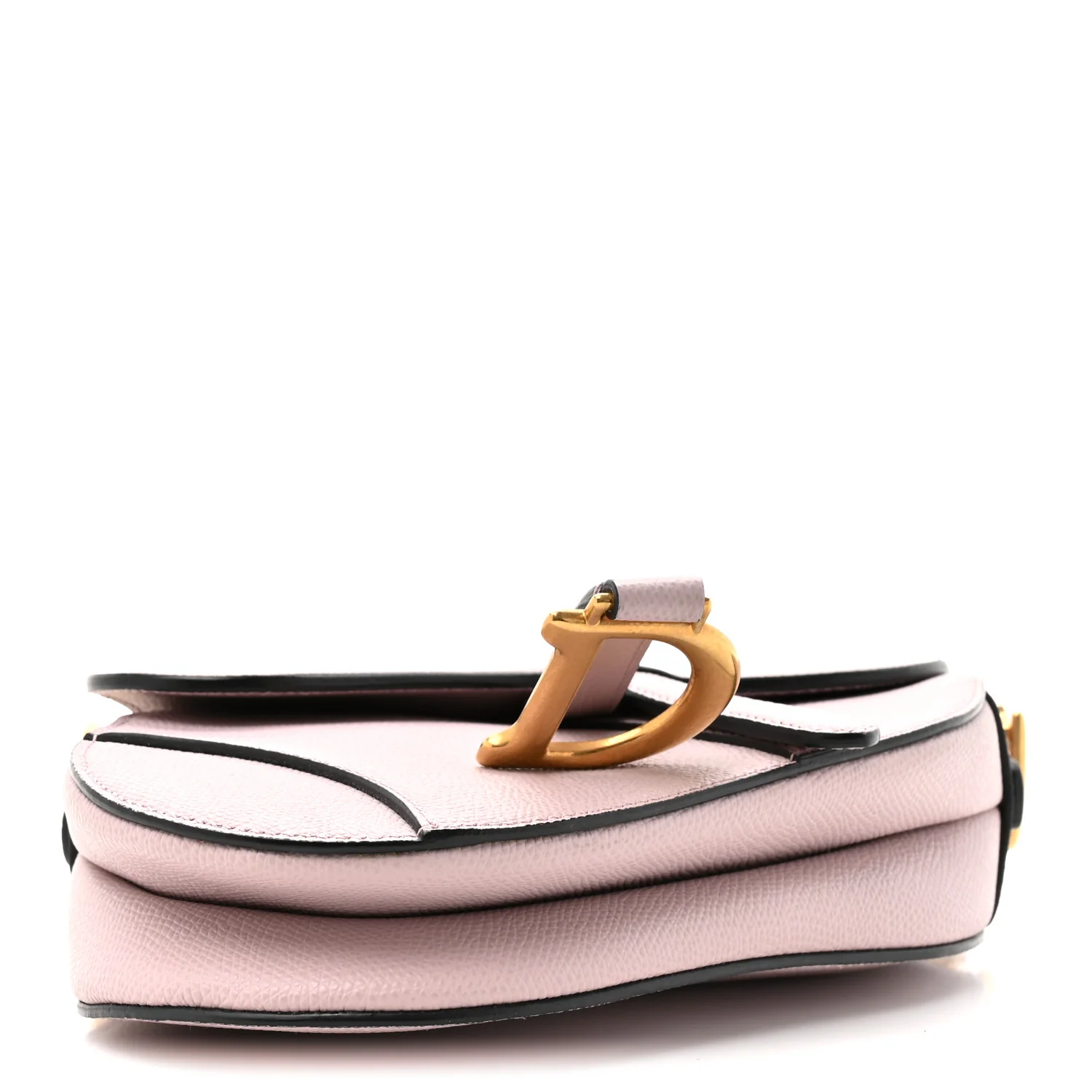 Grained Calfskin Mini Saddle Bag Light Pink - Image 4