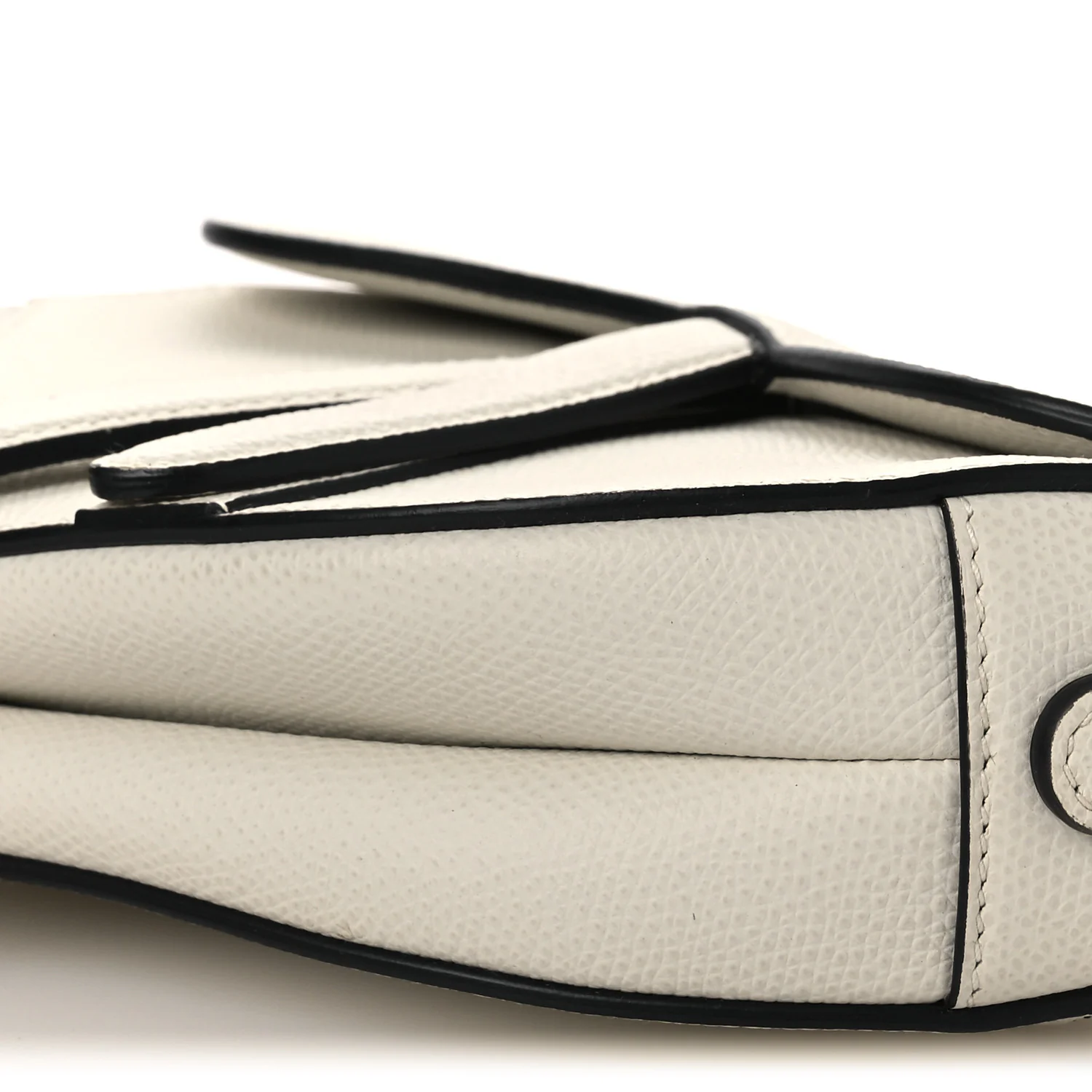Grained Calfskin Mini Saddle Bag White - Image 10