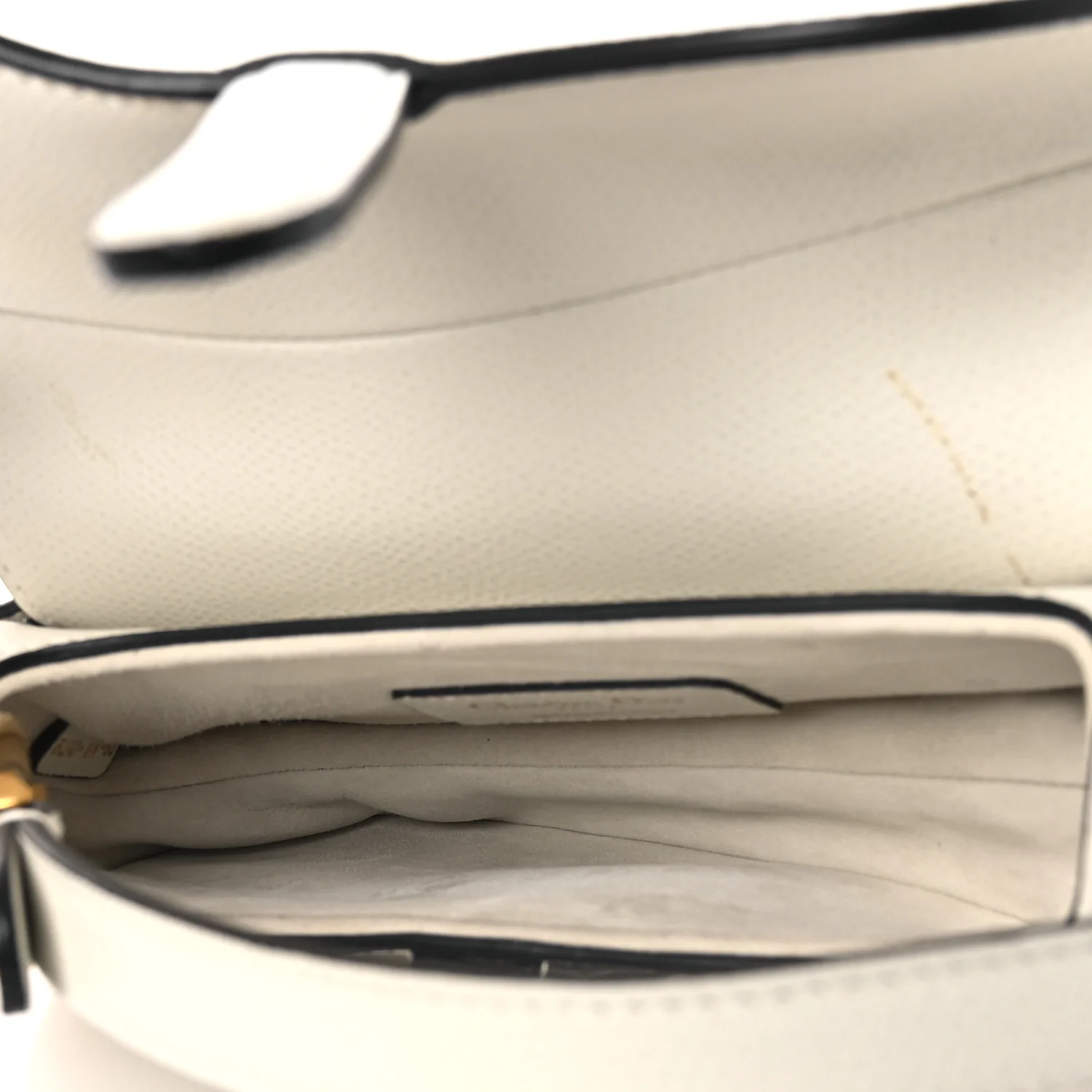 Grained Calfskin Mini Saddle Bag White - Image 5