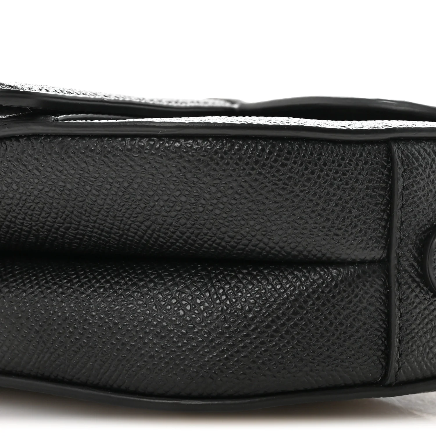 Grained Calfskin Mini Saddle Bag With Strap Black - Image 10