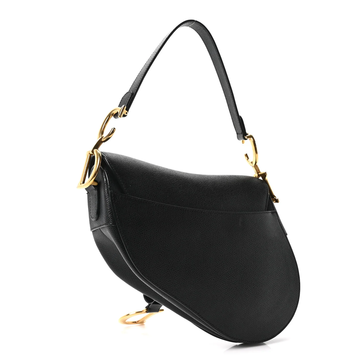 Grained Calfskin Saddle Bag Black - Image 3