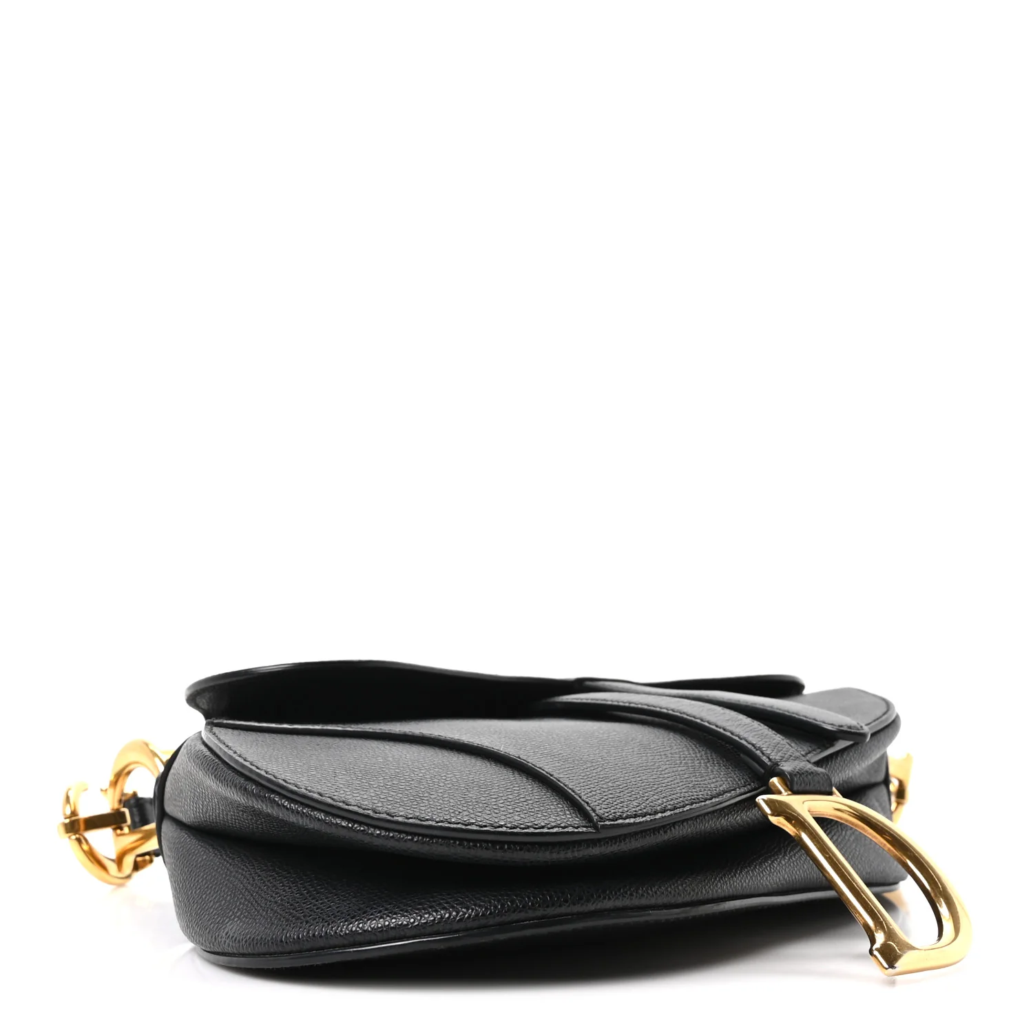 Grained Calfskin Saddle Bag Black - Image 4