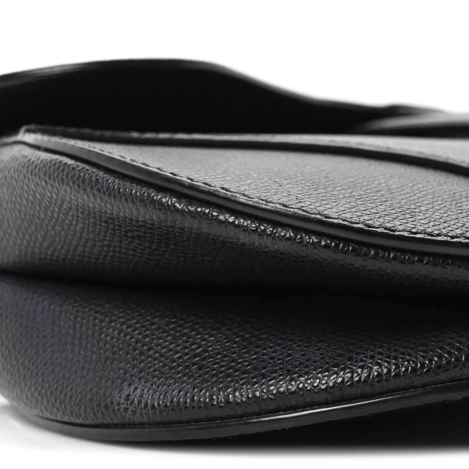 Grained Calfskin Saddle Bag Black - Image 9