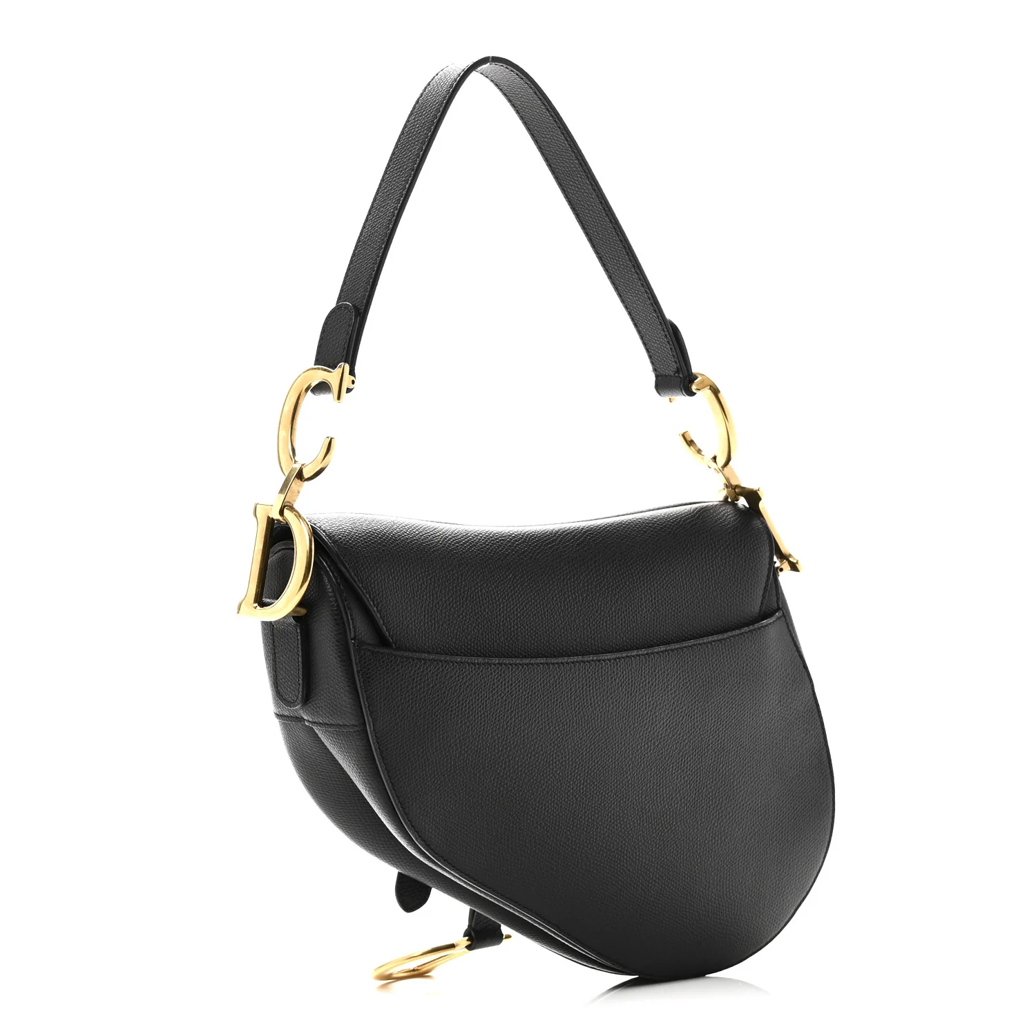 Grained Calfskin Saddle Bag Black - Image 3
