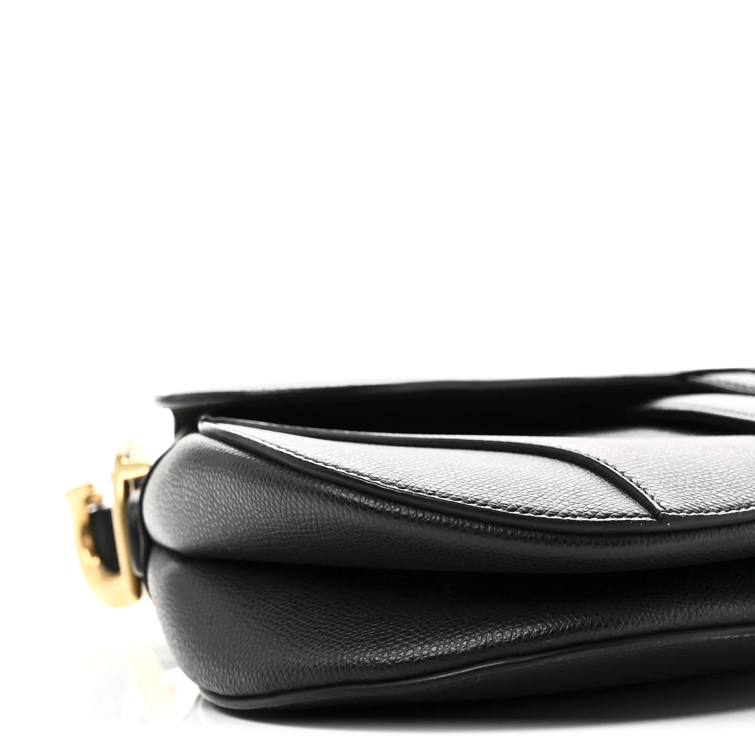 Grained Calfskin Saddle Bag Black - Image 9