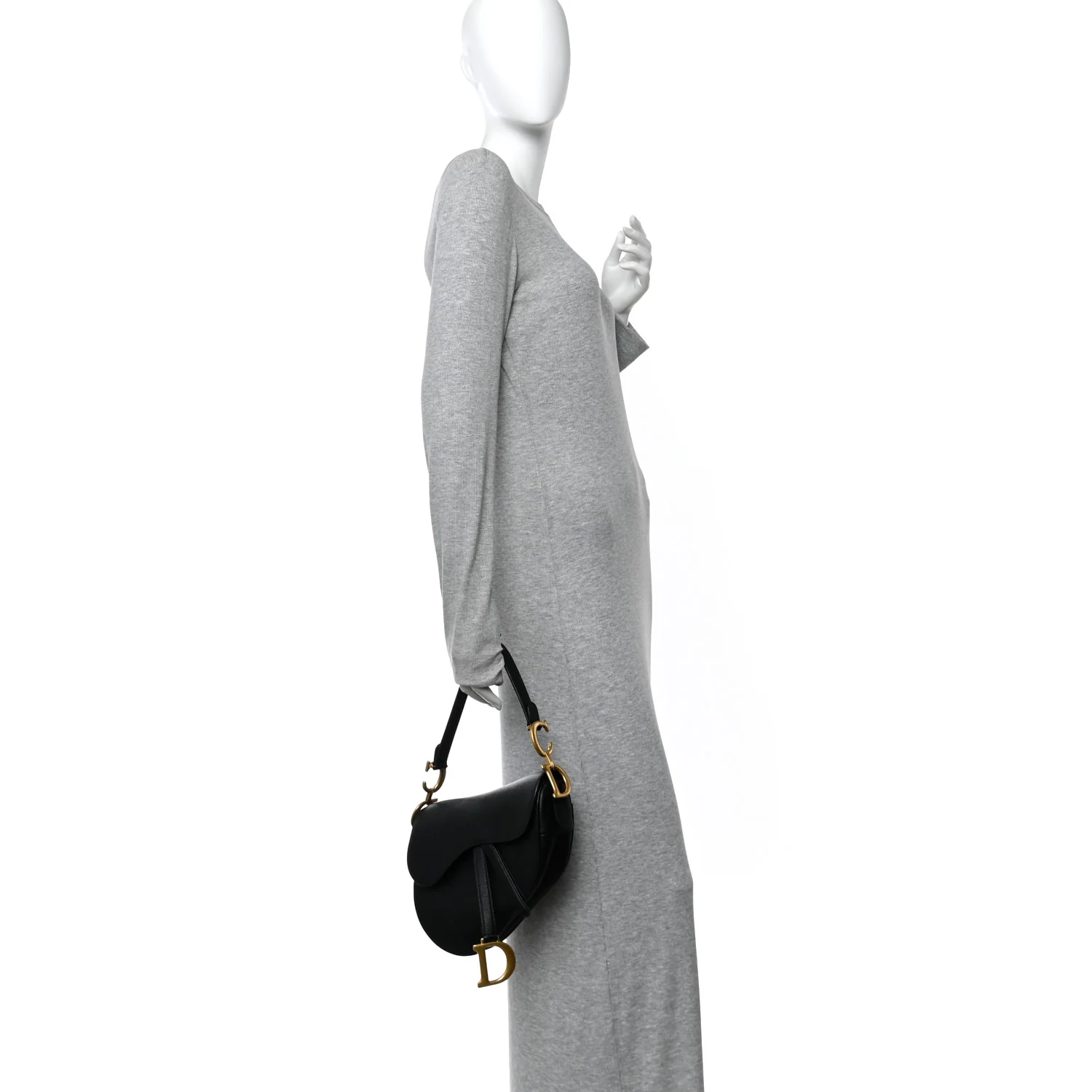 Grained Calfskin Saddle Bag Black - Image 2